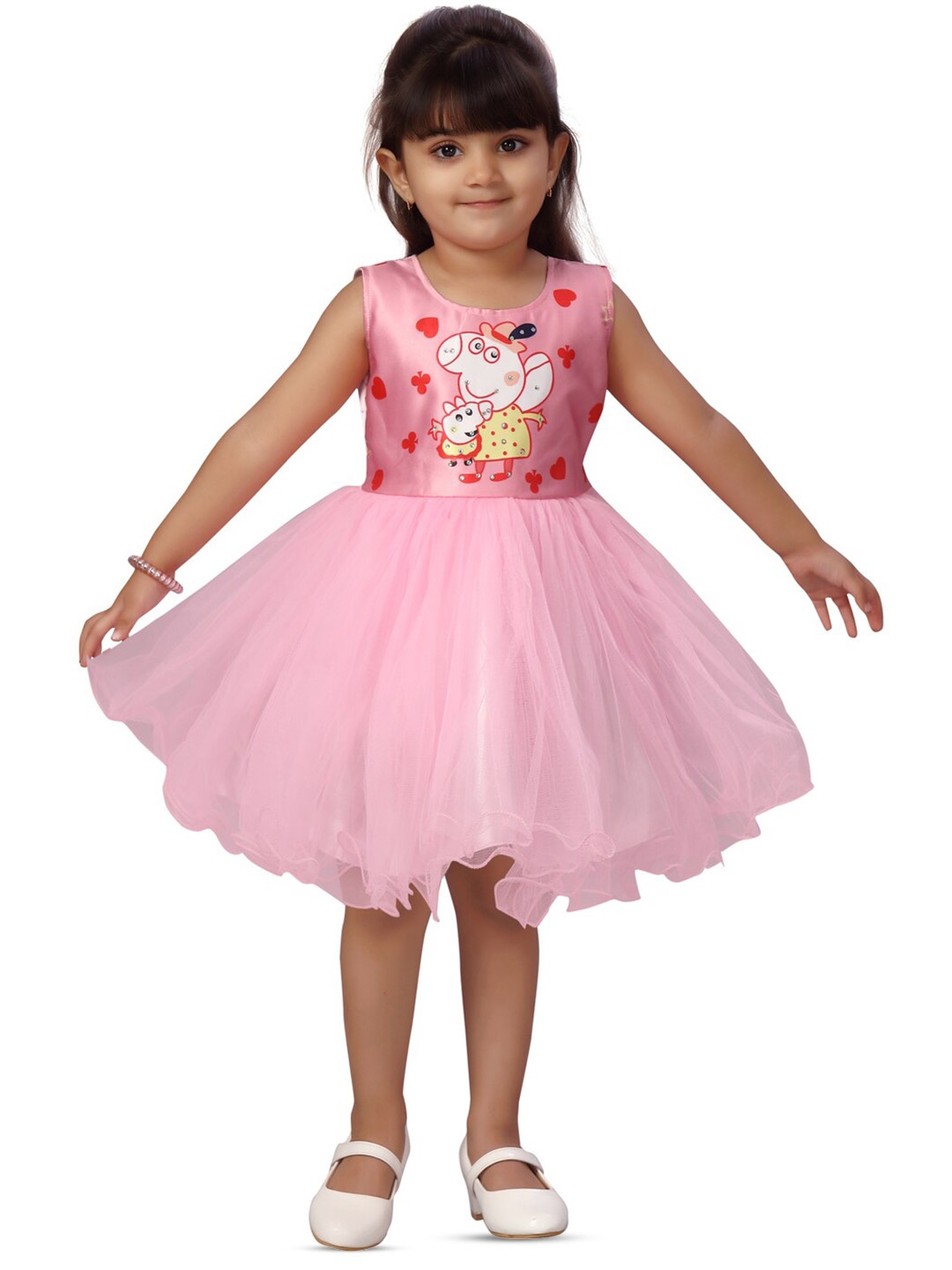 

BAESD Infants Peppa Pig Printed Embellished Fit & Flare Dress, Pink