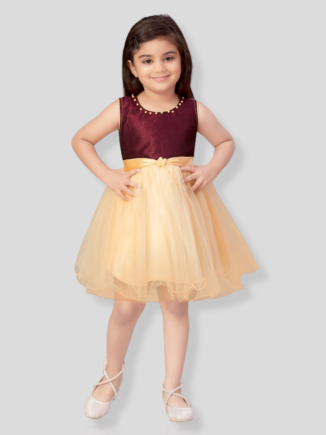 

BAESD Net Fit & Flare Dress, Burgundy