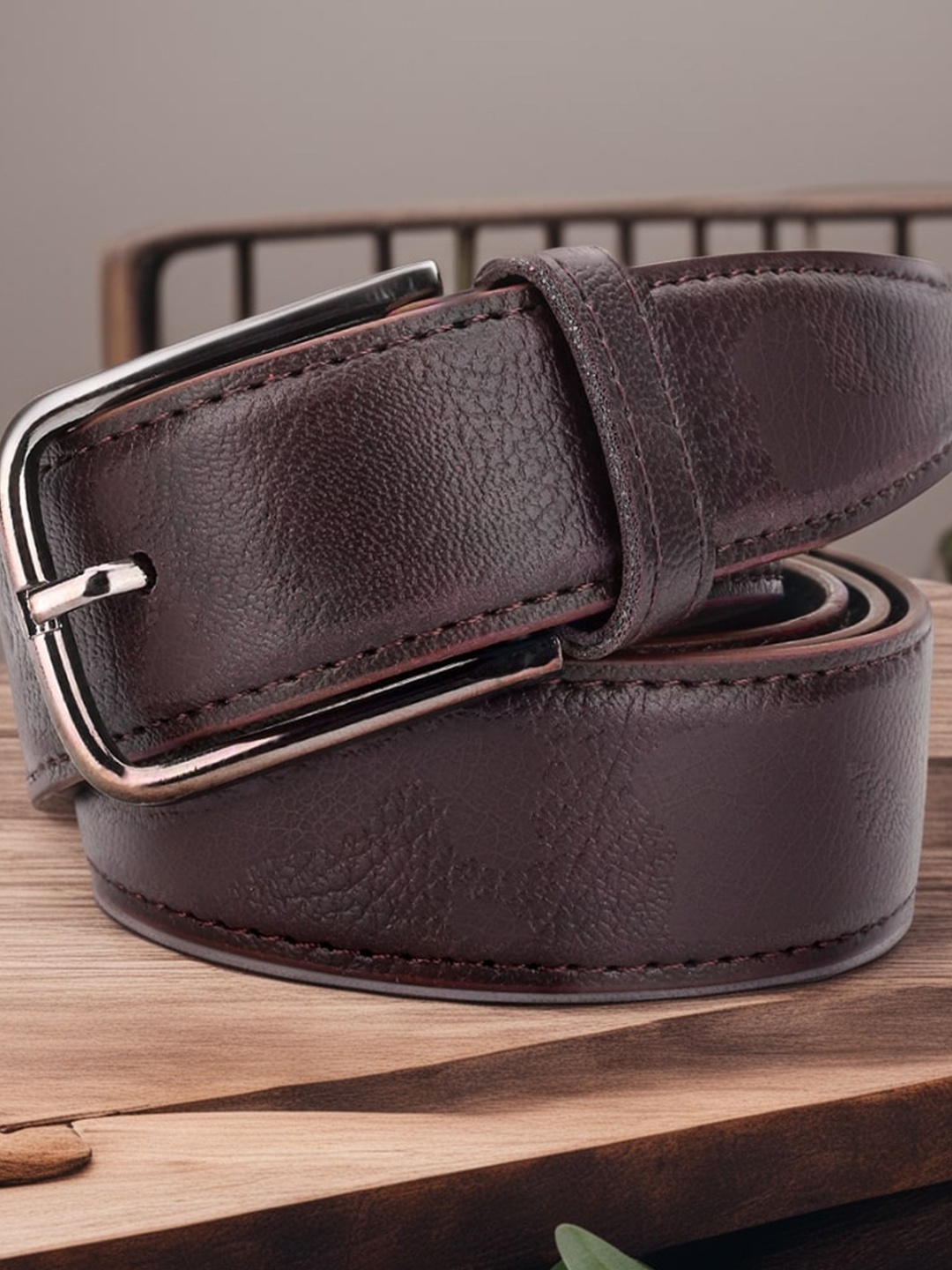 

Roadster Men Textured Formal Belt, Brown