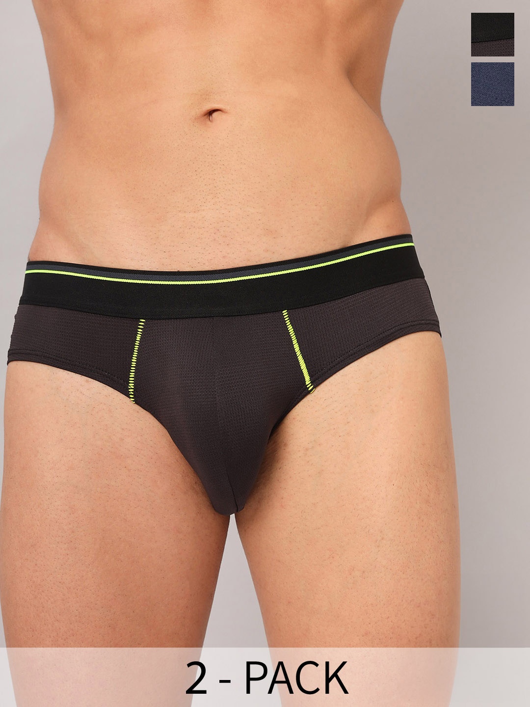 

Technosport Pack Of 2 Elasticated Waistband Briefs Men MAOR54AS1, Black