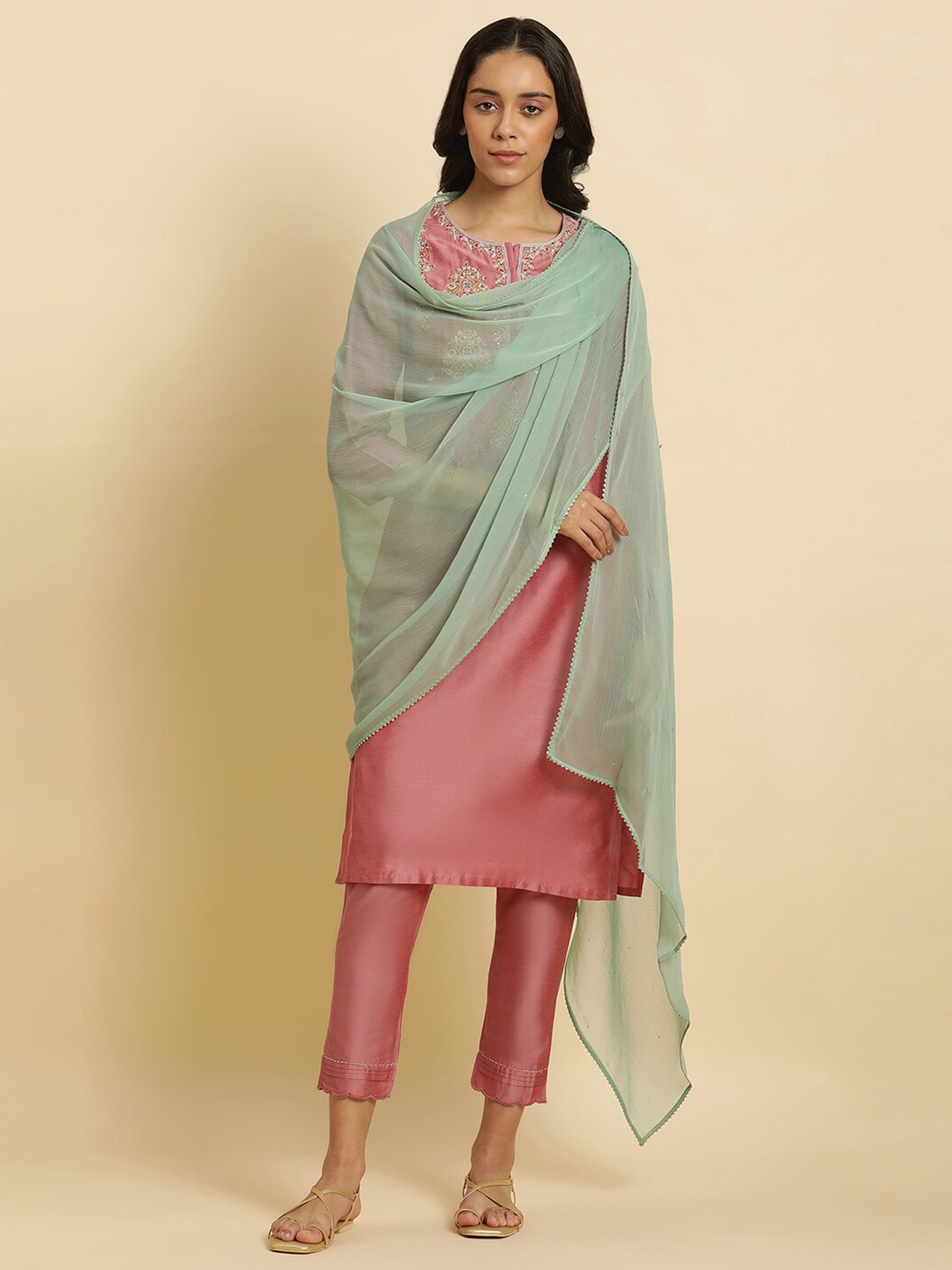 

W Dupatta with Gotta Patti, Green