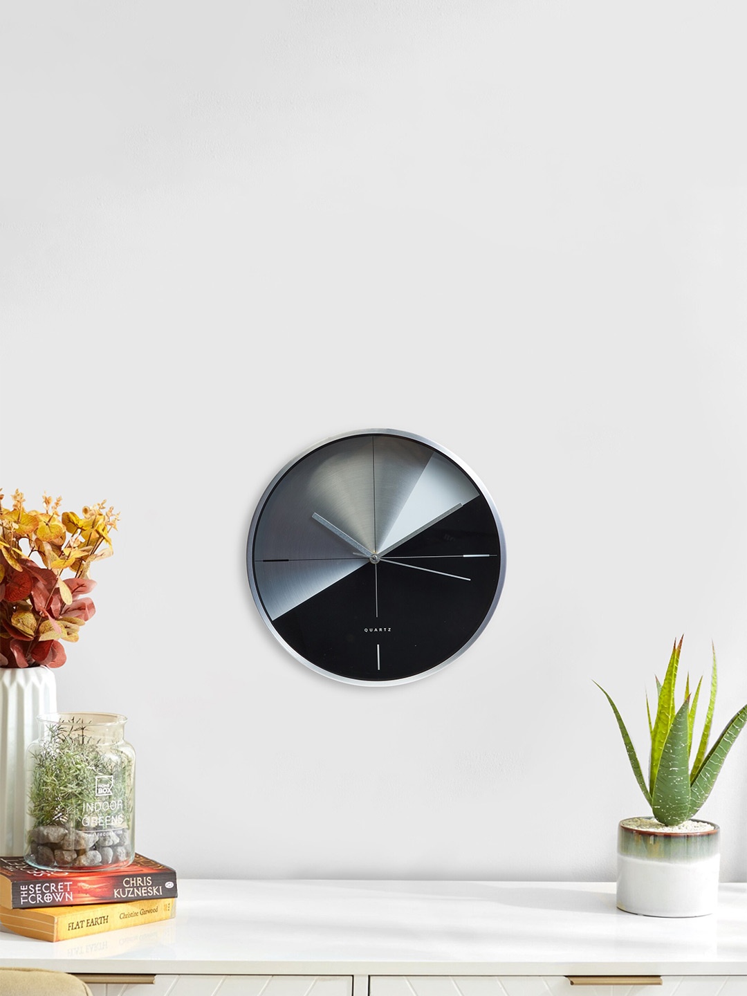 

Home Centre Black & Grey Contemporary Wall Clock