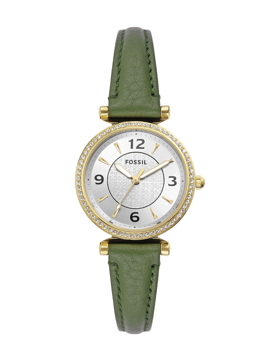 

Fossil Women Embellished Round Dial Water Resistance Analogue Watch ES5298, Silver