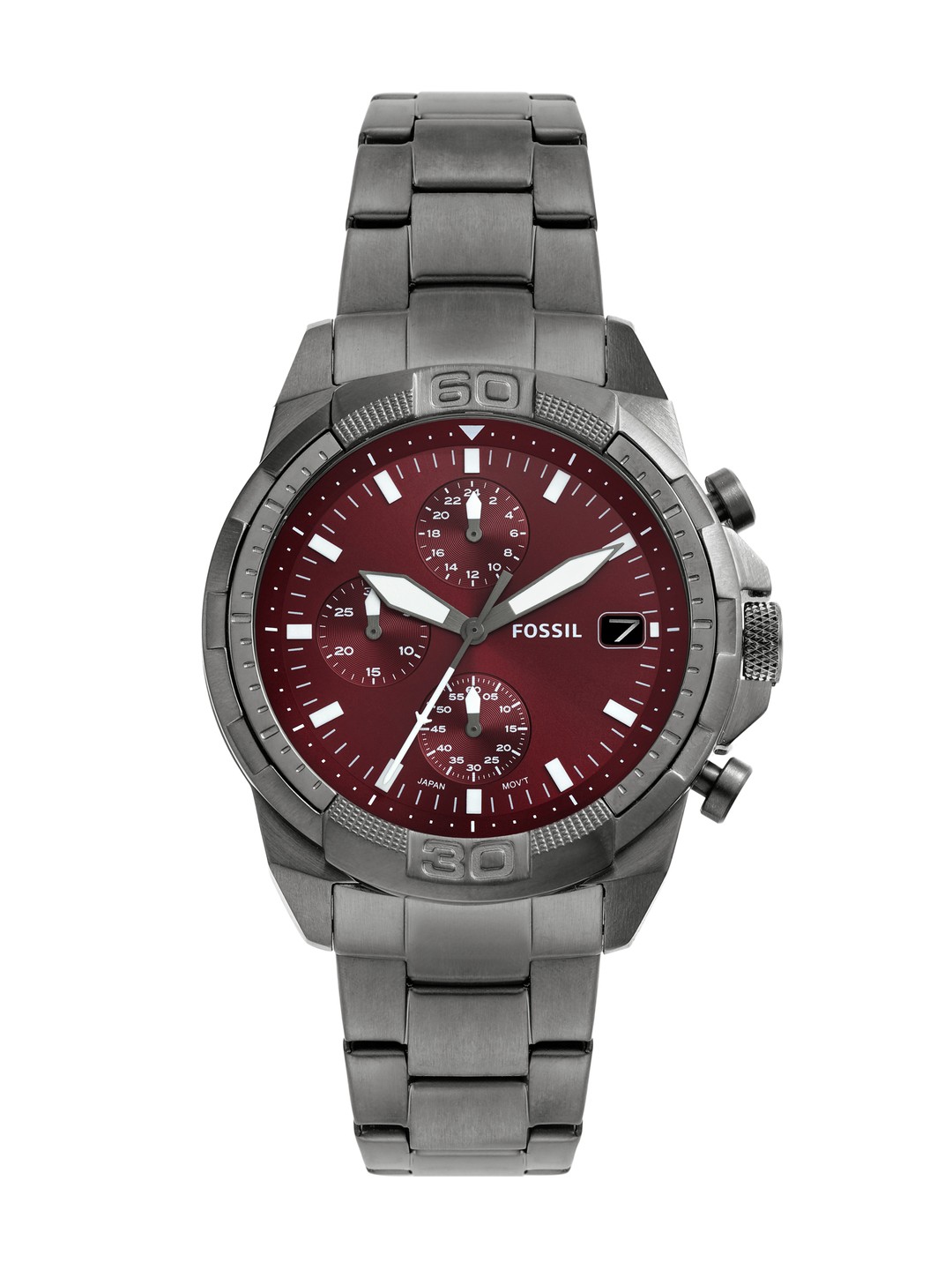 

Fossil Men Dial & Stainless Steel Bracelet Style Straps Analogue Watch FS6017, Grey