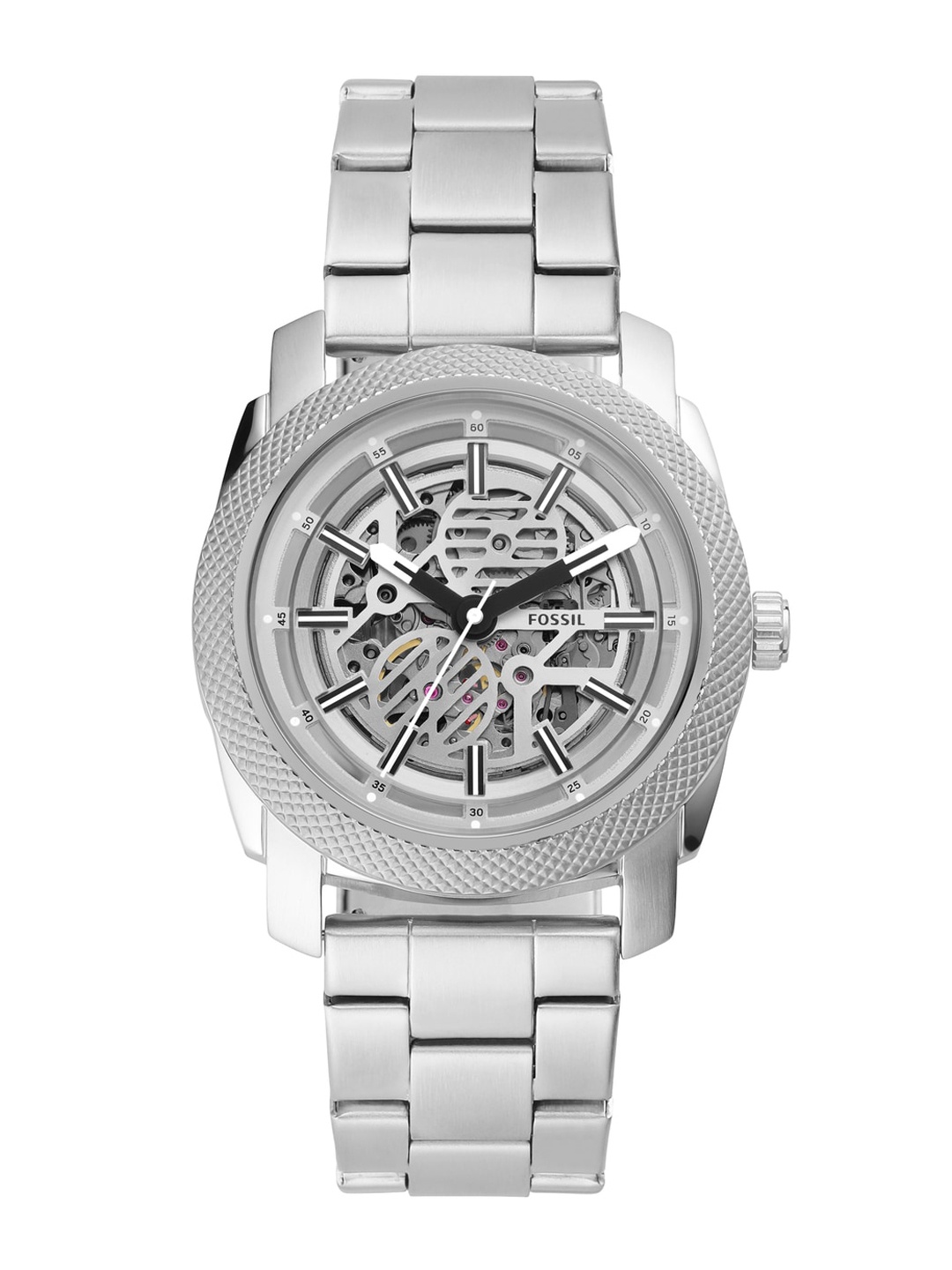 

Fossil Men Dial & Stainless Steel Bracelet Style Straps Analogue Automatic Motion Watch, Silver