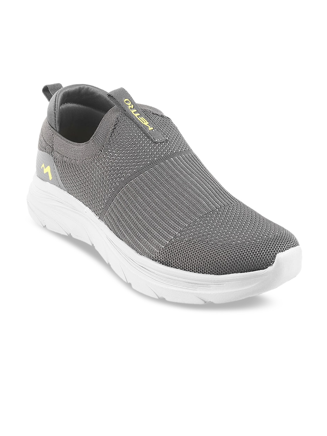 

Metro Men Textured Comfort Insole Contrast Sole Slip-On Sneakers, Grey