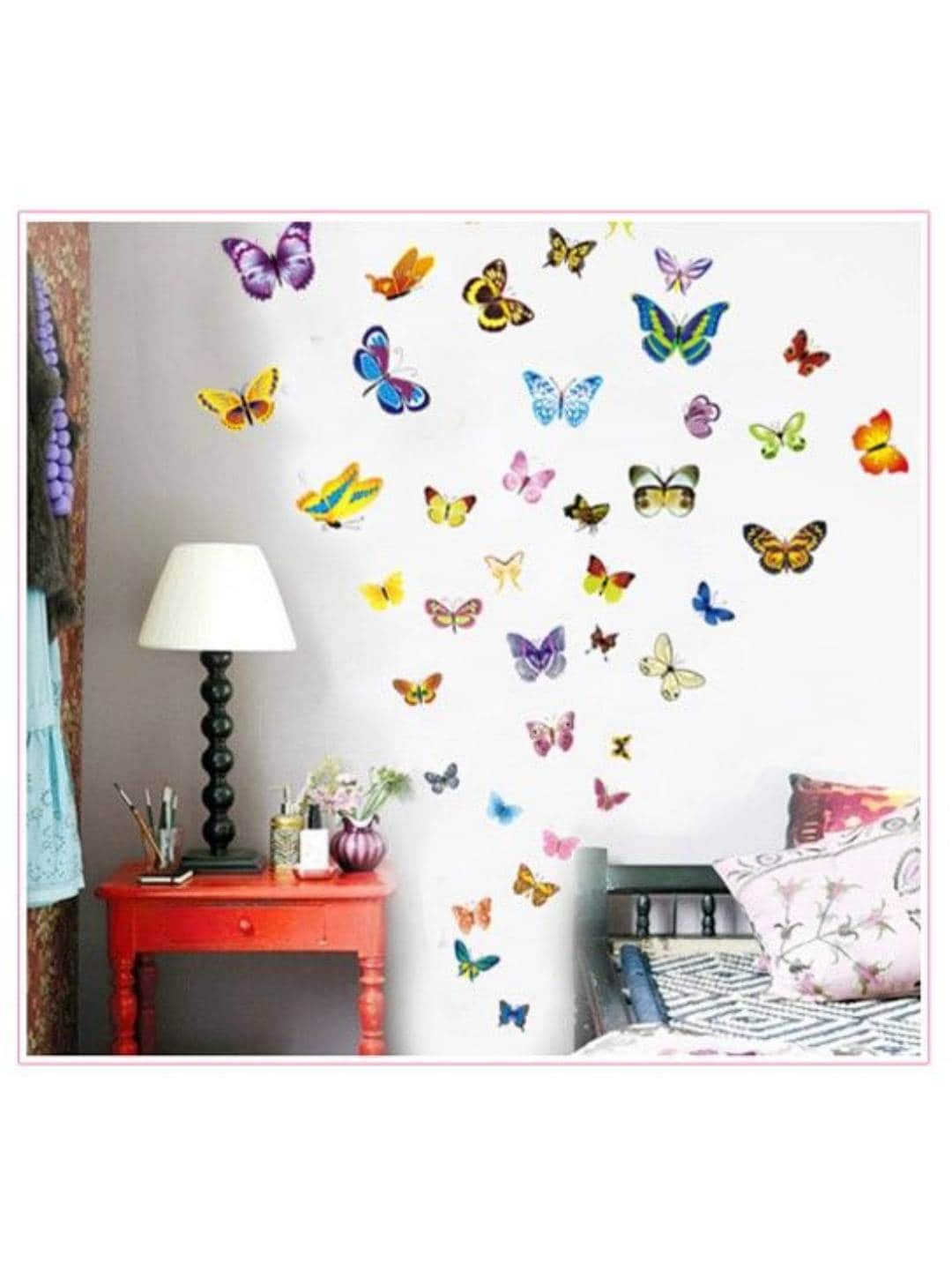 

Jaamso Royals Butterflies Printed Self-Adhesive Water Proof Wall Sticker, Multi