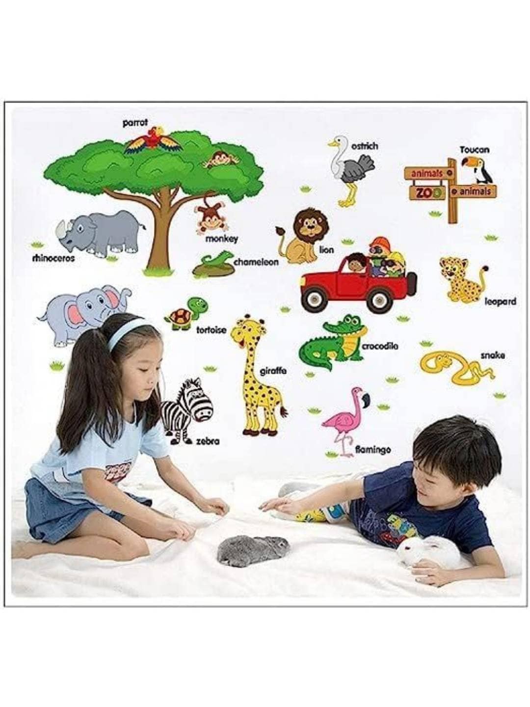 

Jaamso Royals Animal Printed Self-Adhesive Water Proof Wall Sticker, Green