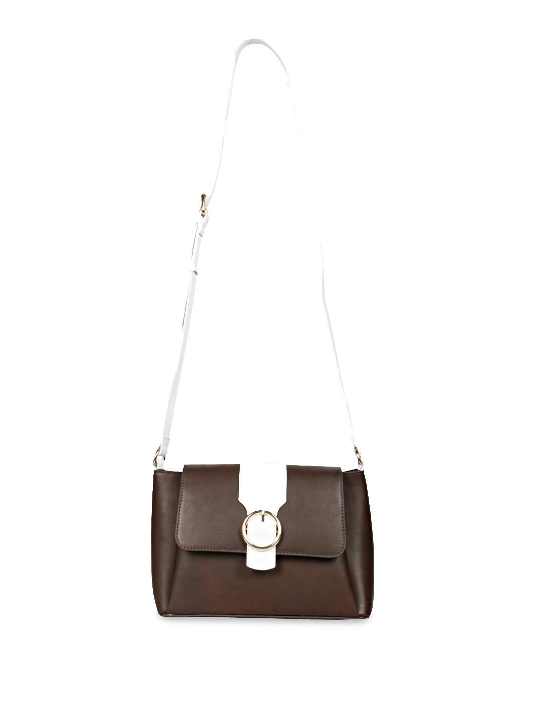 

Saint G Leather Structured Sling Bag With Buckle Detail, Brown