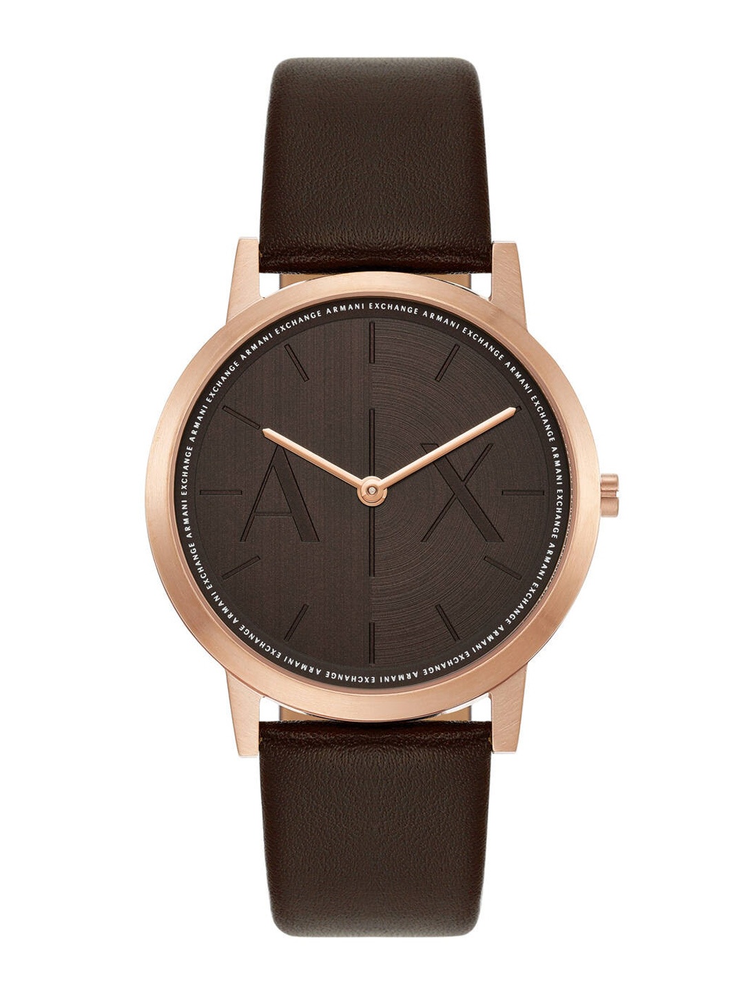 

Armani Exchange Men Textured Dial & Leather Straps Analogue Watch AX2873, Brown