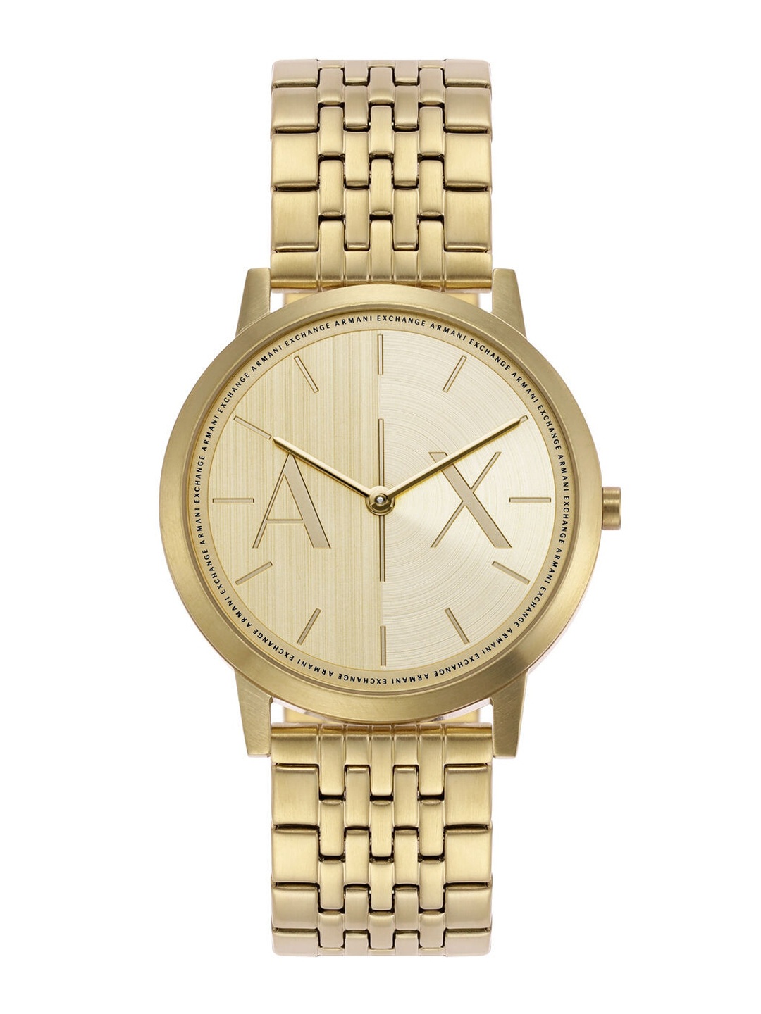 

Armani Exchange Men Gold Toned Stainless Steel Bracelet Style Straps Analogue Watch