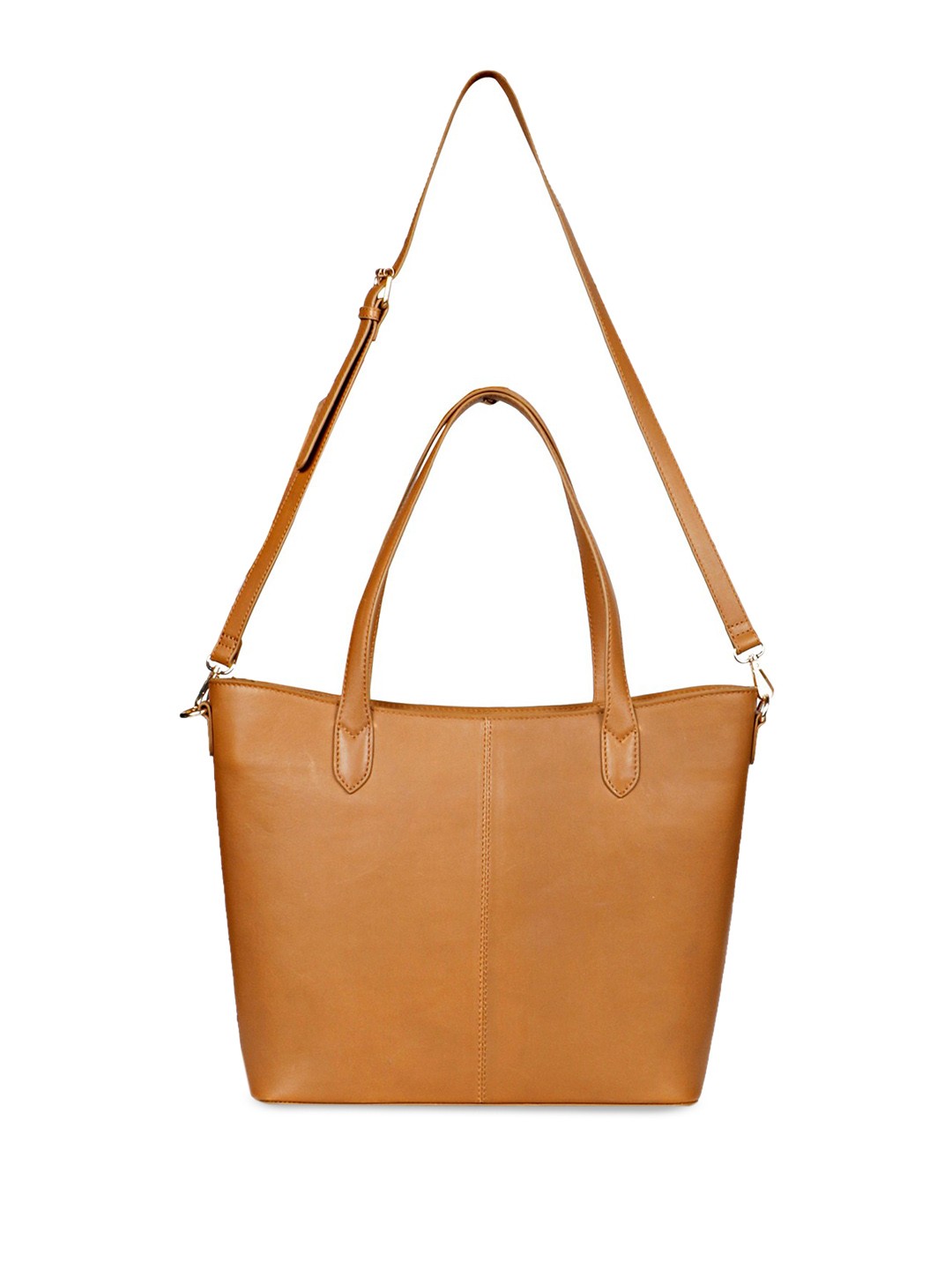 

Favore Leather Oversized Structured Shoulder Bag with Tasselled, Tan
