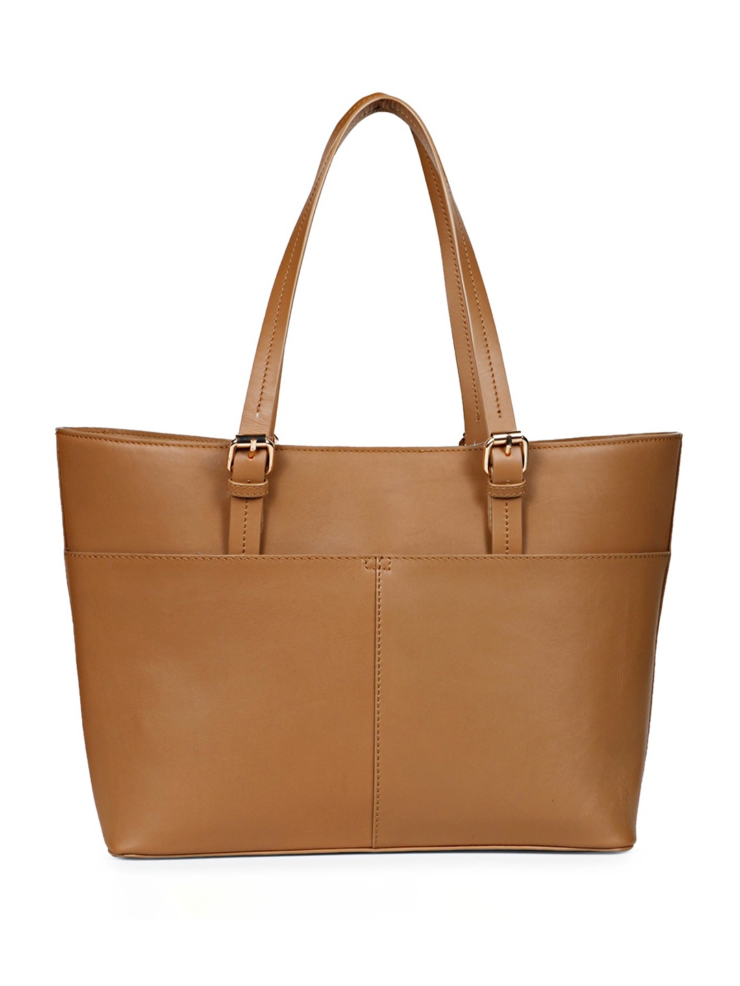

Favore Leather Oversized Structured Shoulder Bag, Tan