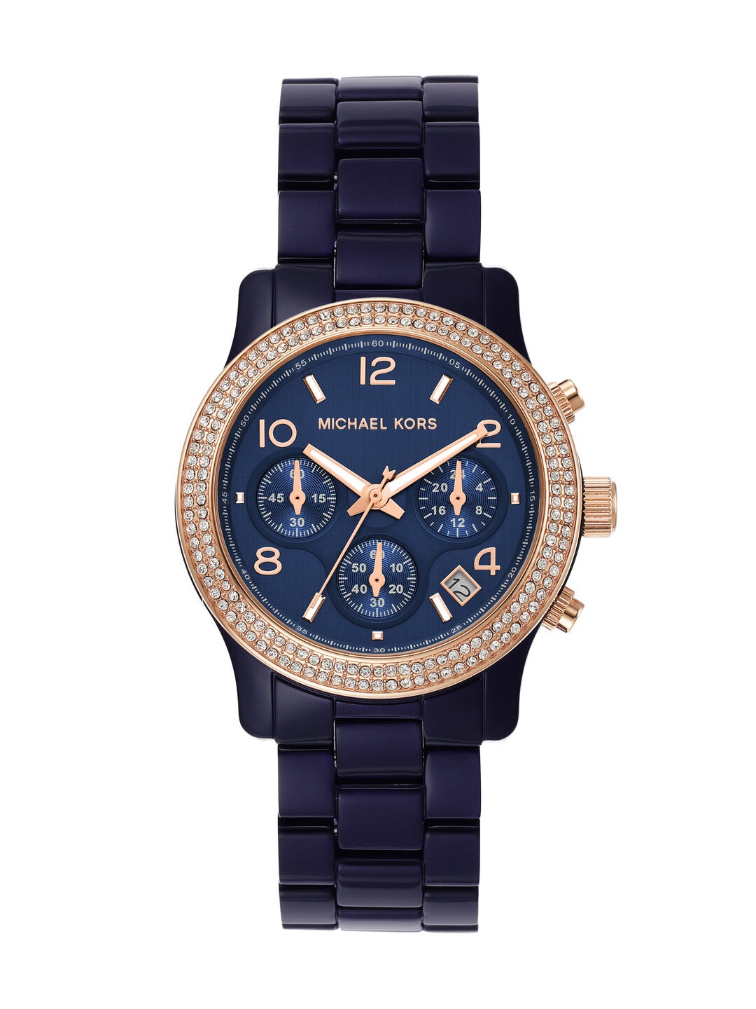 

Michael Kors Women Bracelet Style Straps Analogue Multi Function Watch MK7423, Blue