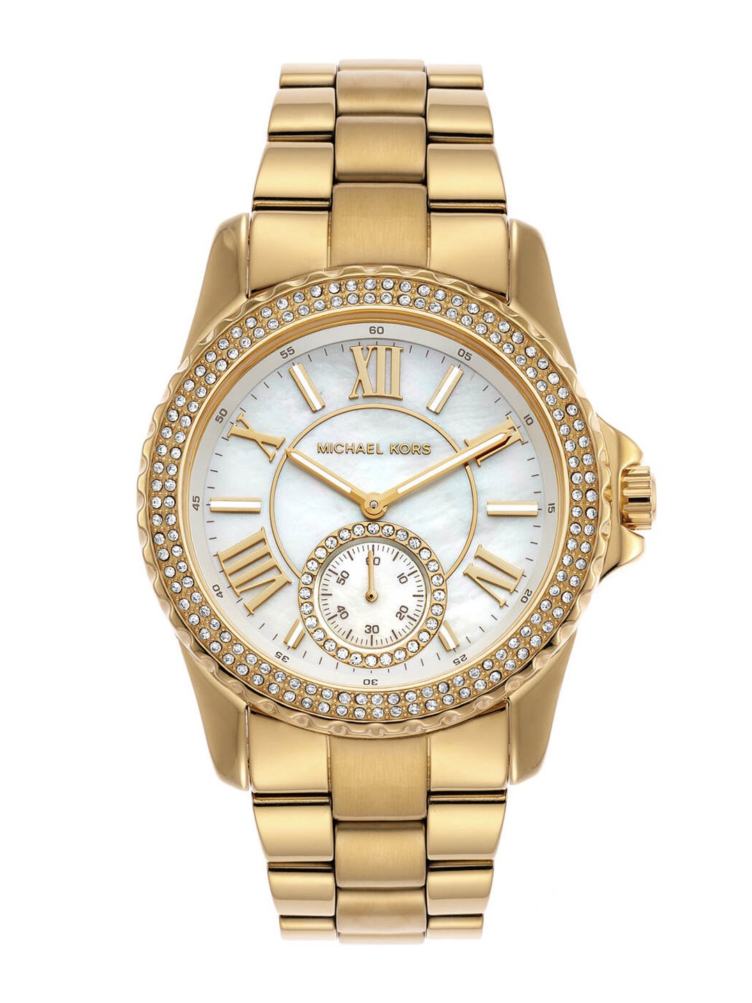 

Michael Kors Women Embellished Dial & Stainless Steel Analogue Watch MK7401, White