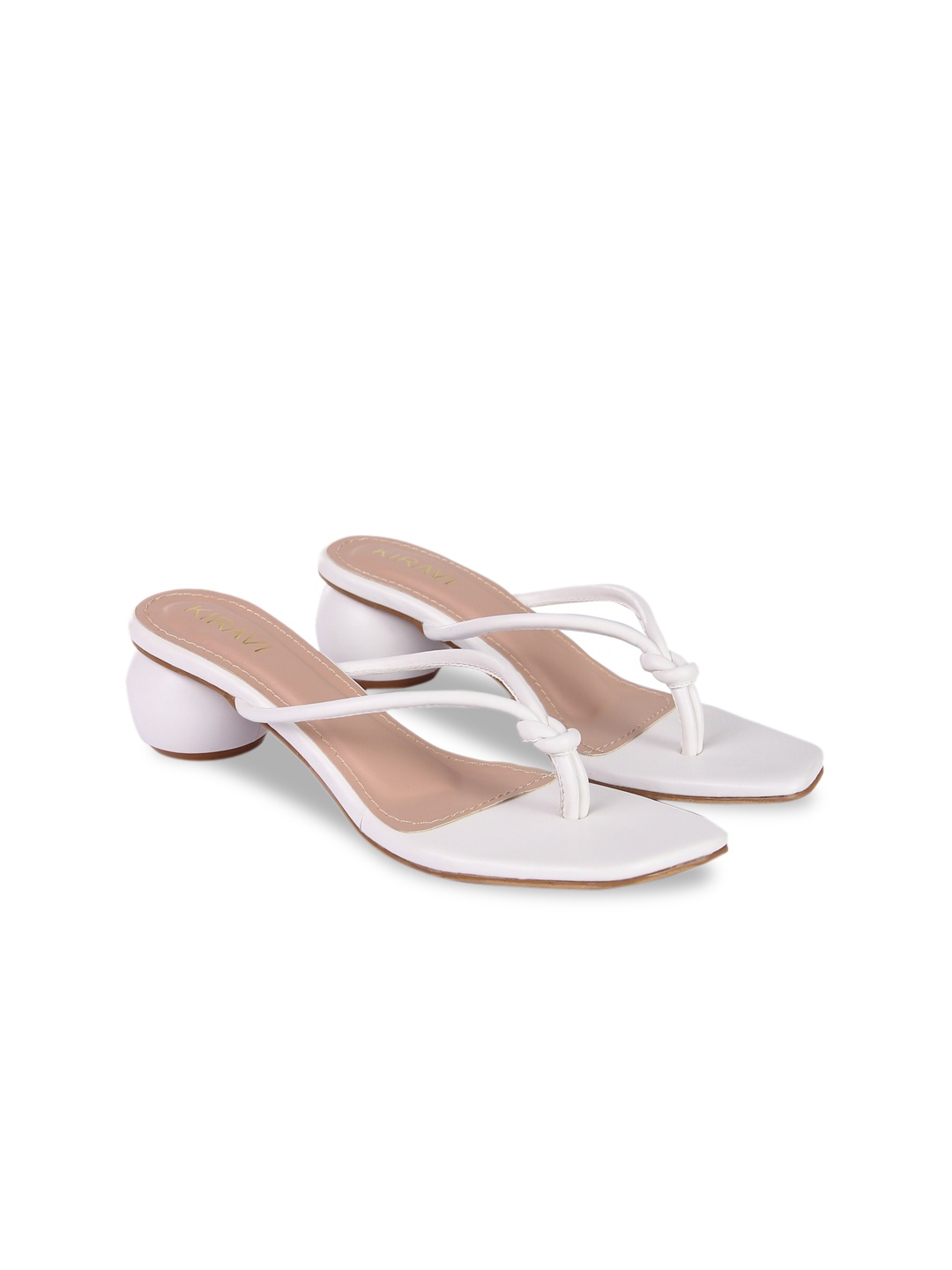 

KIRAVI Open Toe Block Heels, White