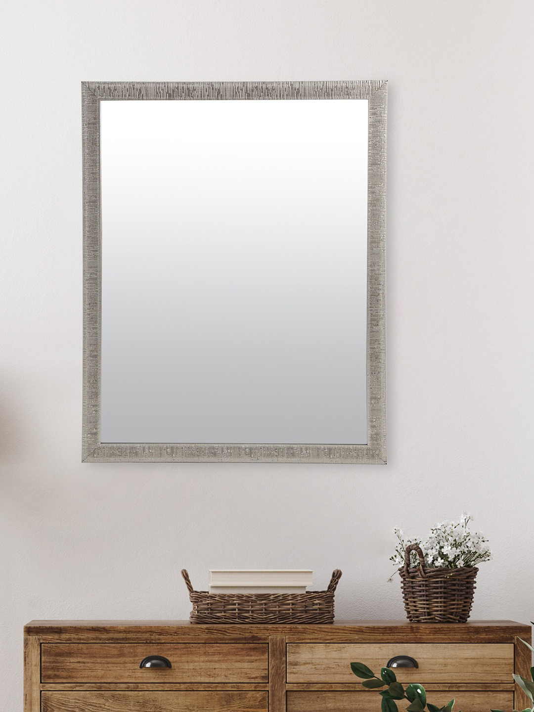 

Home Centre Textured Framed Decorative Wall Mirror, Gold