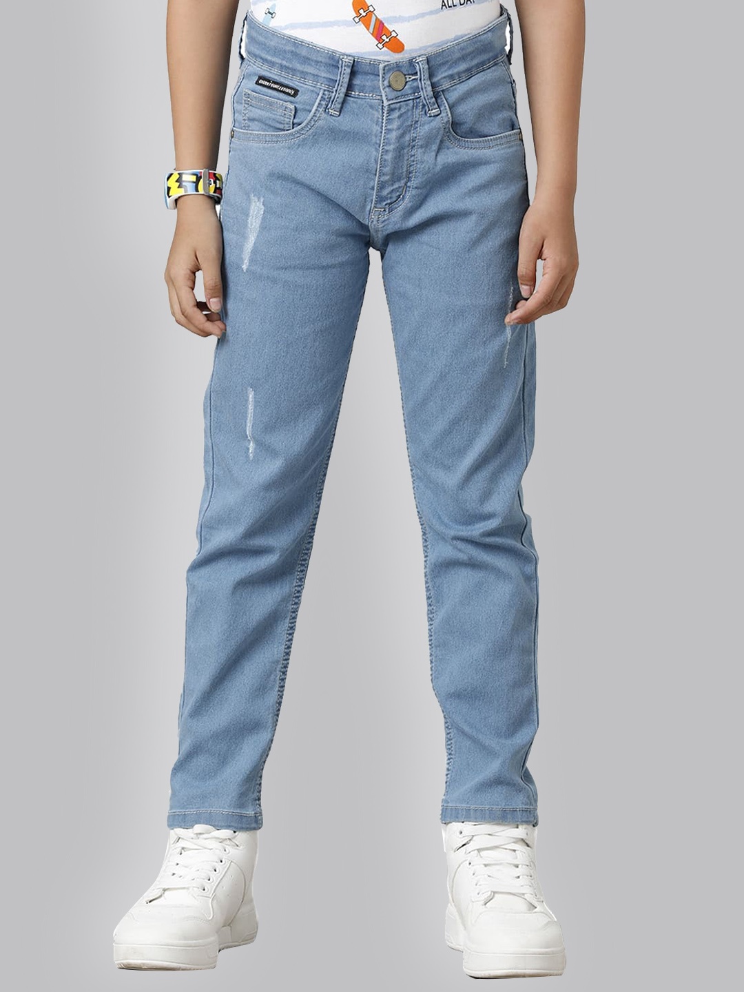 

UNDER FOURTEEN ONLY Boys Low Distress Slim Fit Jeans, Blue