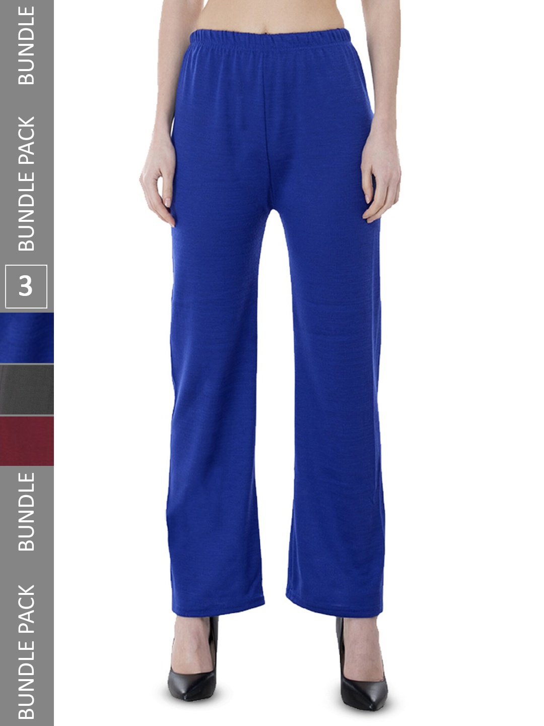

BAESD Pack of 3 Knitted Wool Warm Palazzos, Blue