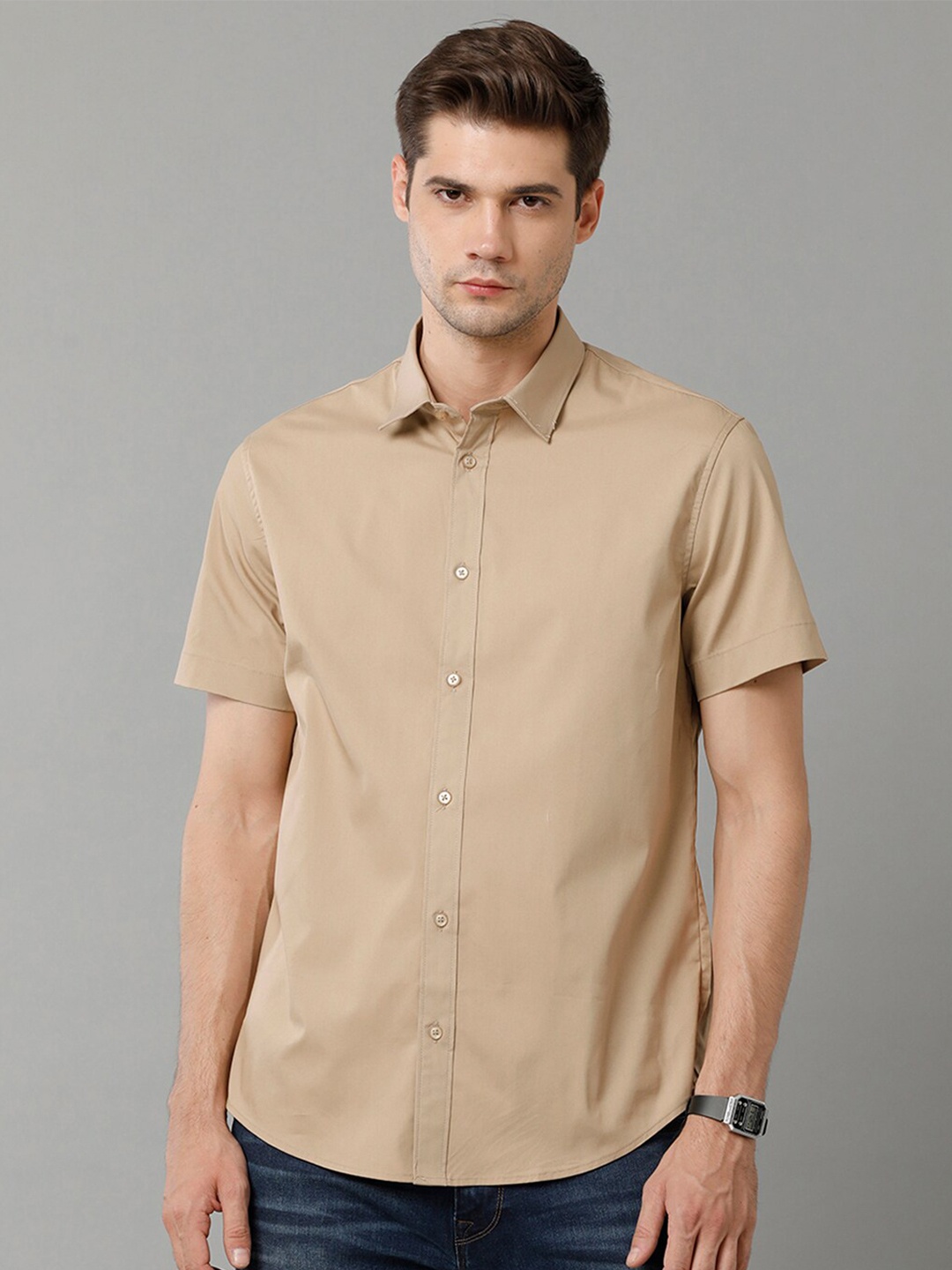 

Voi Jeans Pure Cotton Opaque Casual Shirt, Khaki