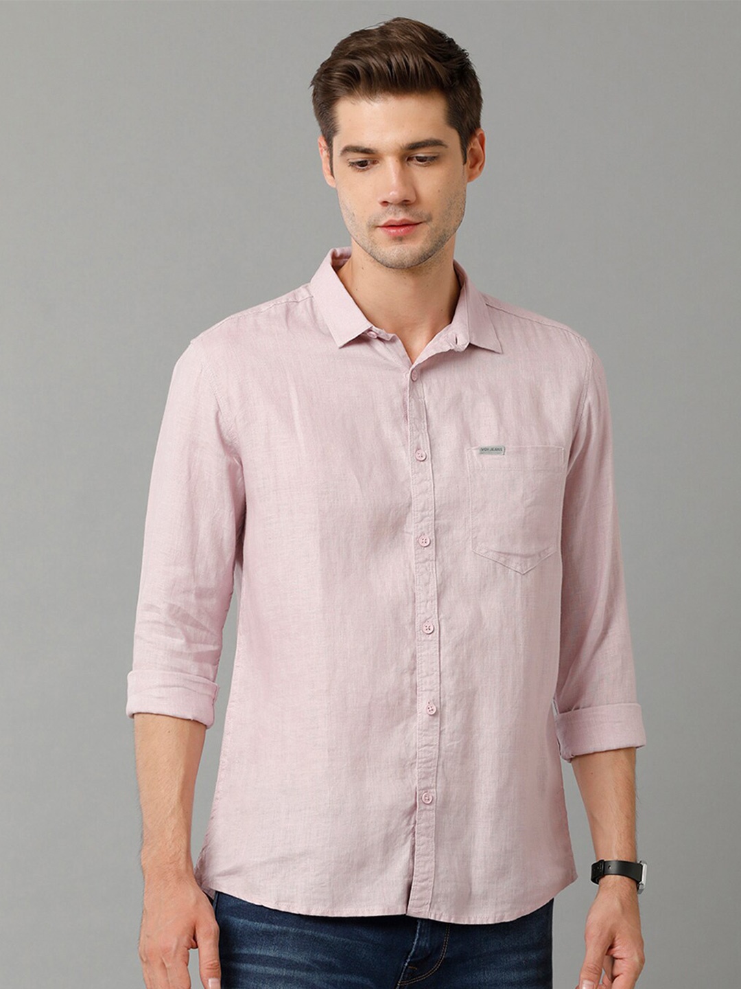 

Voi Jeans Men Pink Slim Fit Opaque Casual Shirt