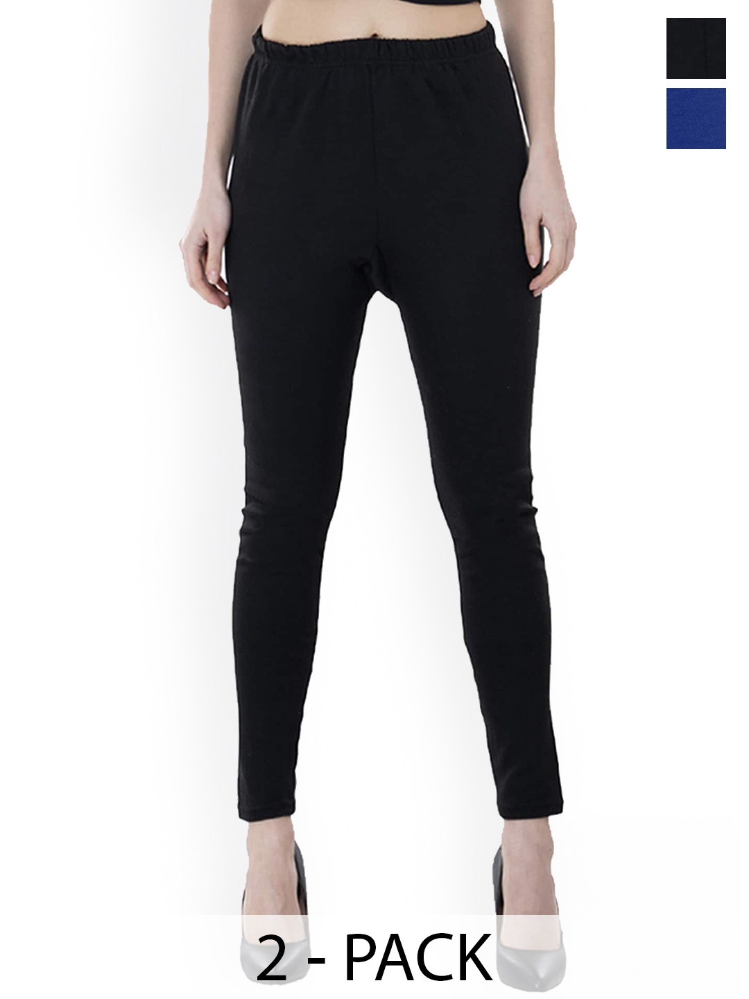 

BAESD Pack Of 2 Ankle Length Woolen Leggings, Blue
