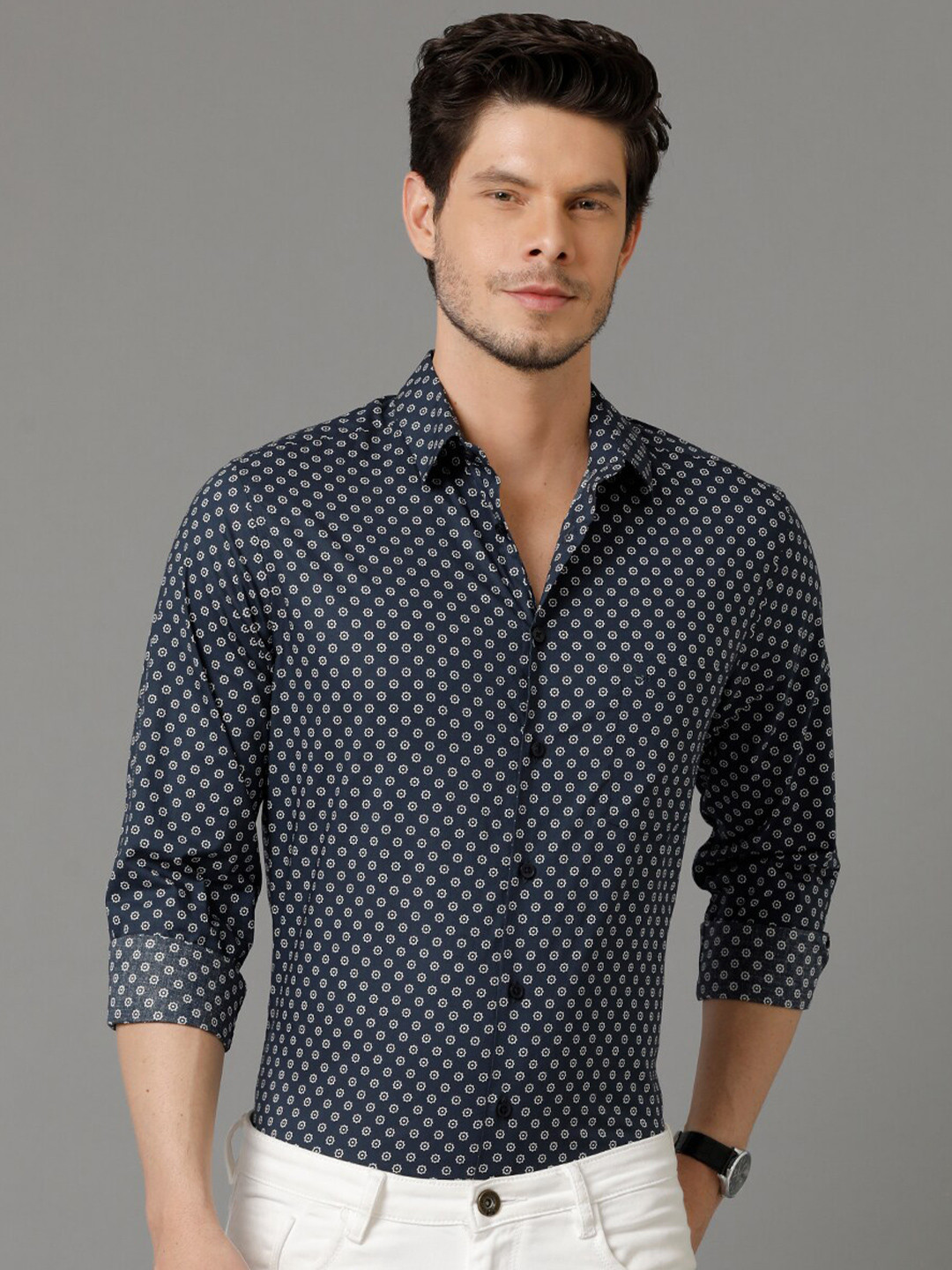 

Aldeno Comfort Floral Printed Pure Cotton Casual Shirt, Blue