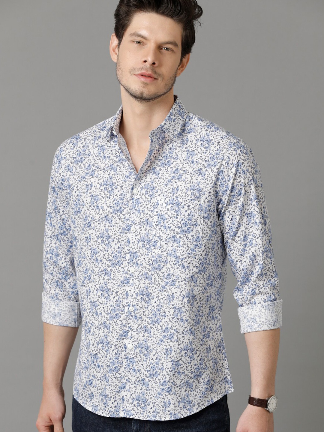 

Aldeno Comfort Abstract Printed Pure Cotton Casual Shirt, Blue