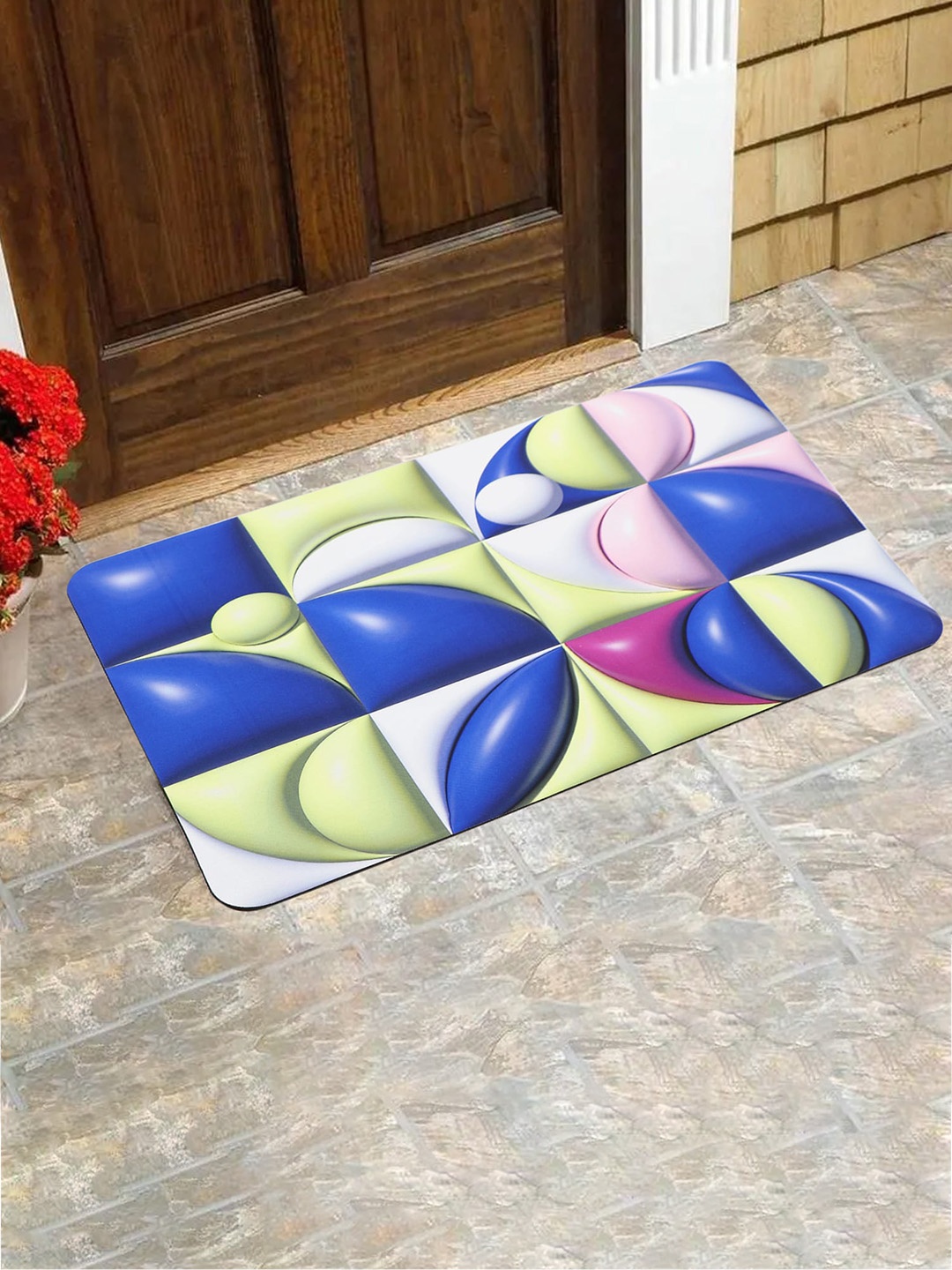 

Dakshya Industries Blue & Green Self-Designed Anti-Slip Doormat