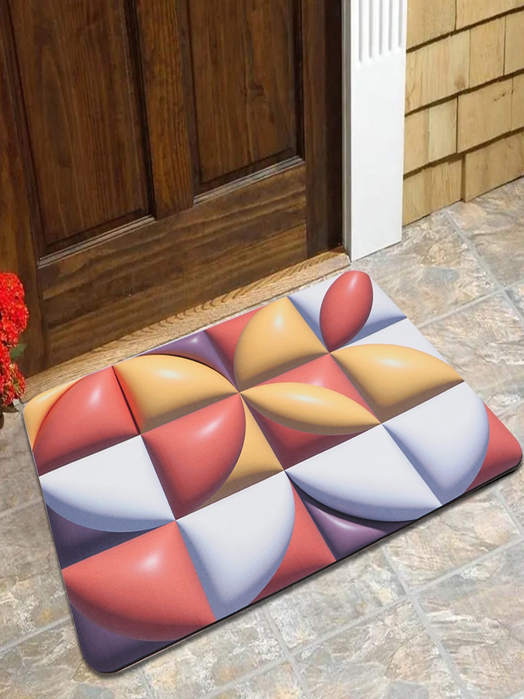 

Dakshya Industries Red & Yellow 3D Printed Anti-Slip Doormat
