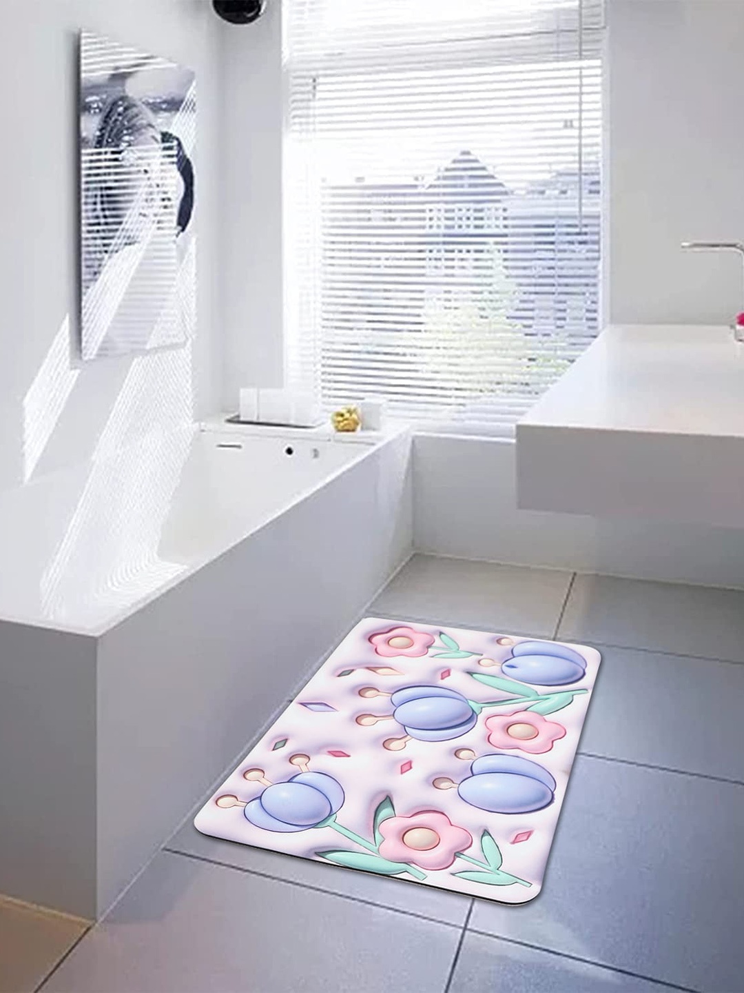 

Dakshya Industries Blue 3D Printed Anti-Slip Doormat