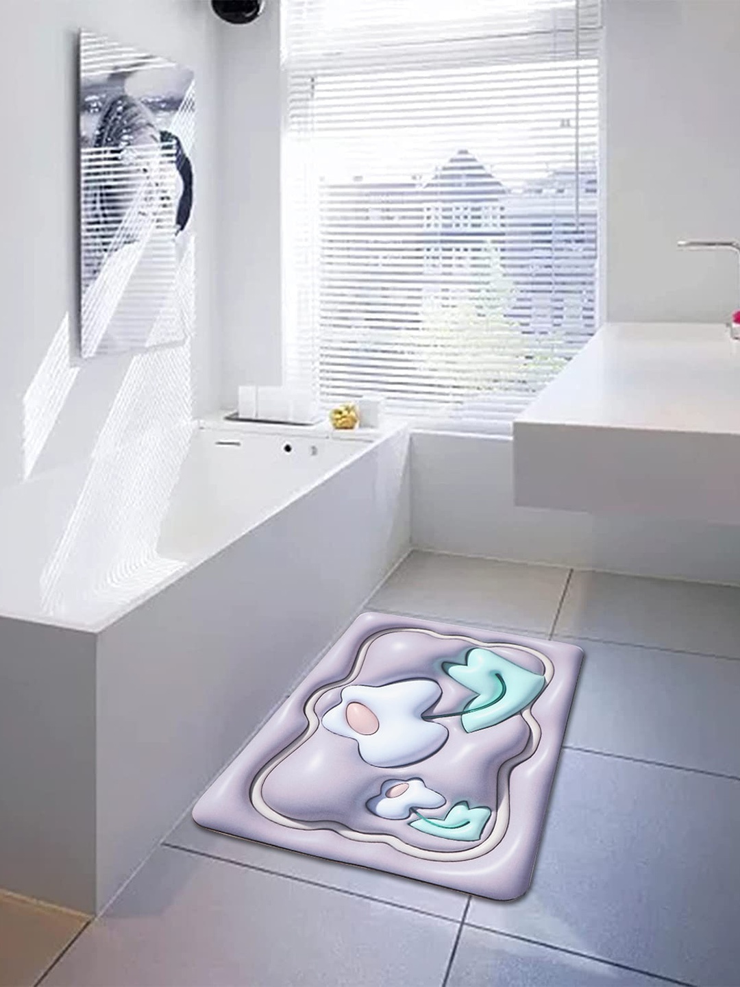 

Dakshya Industries Grey 3D Printed Anti-Slip Doormat