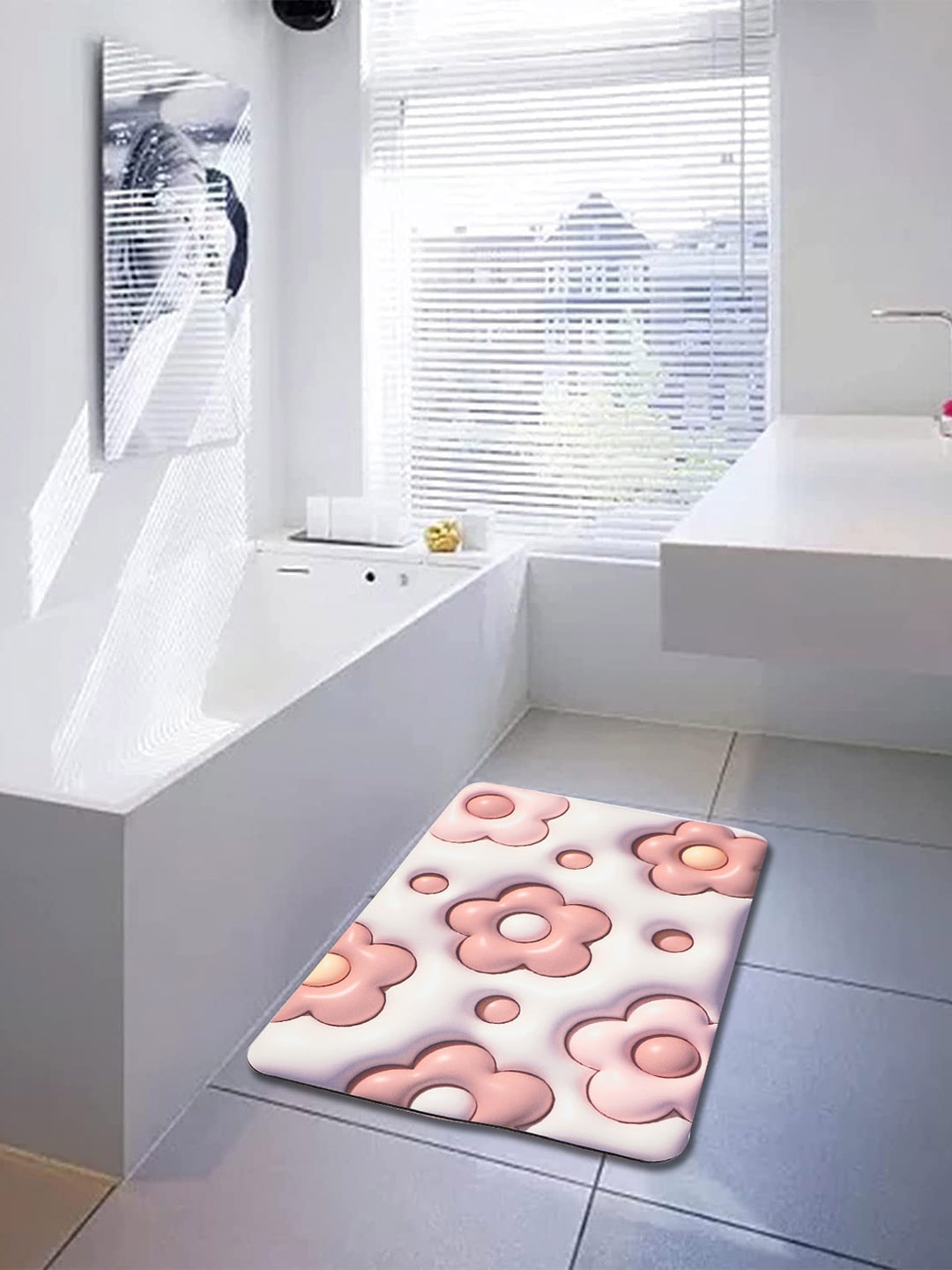 

Dakshya Industries Pink 3D Printed Anti-Slip Doormat