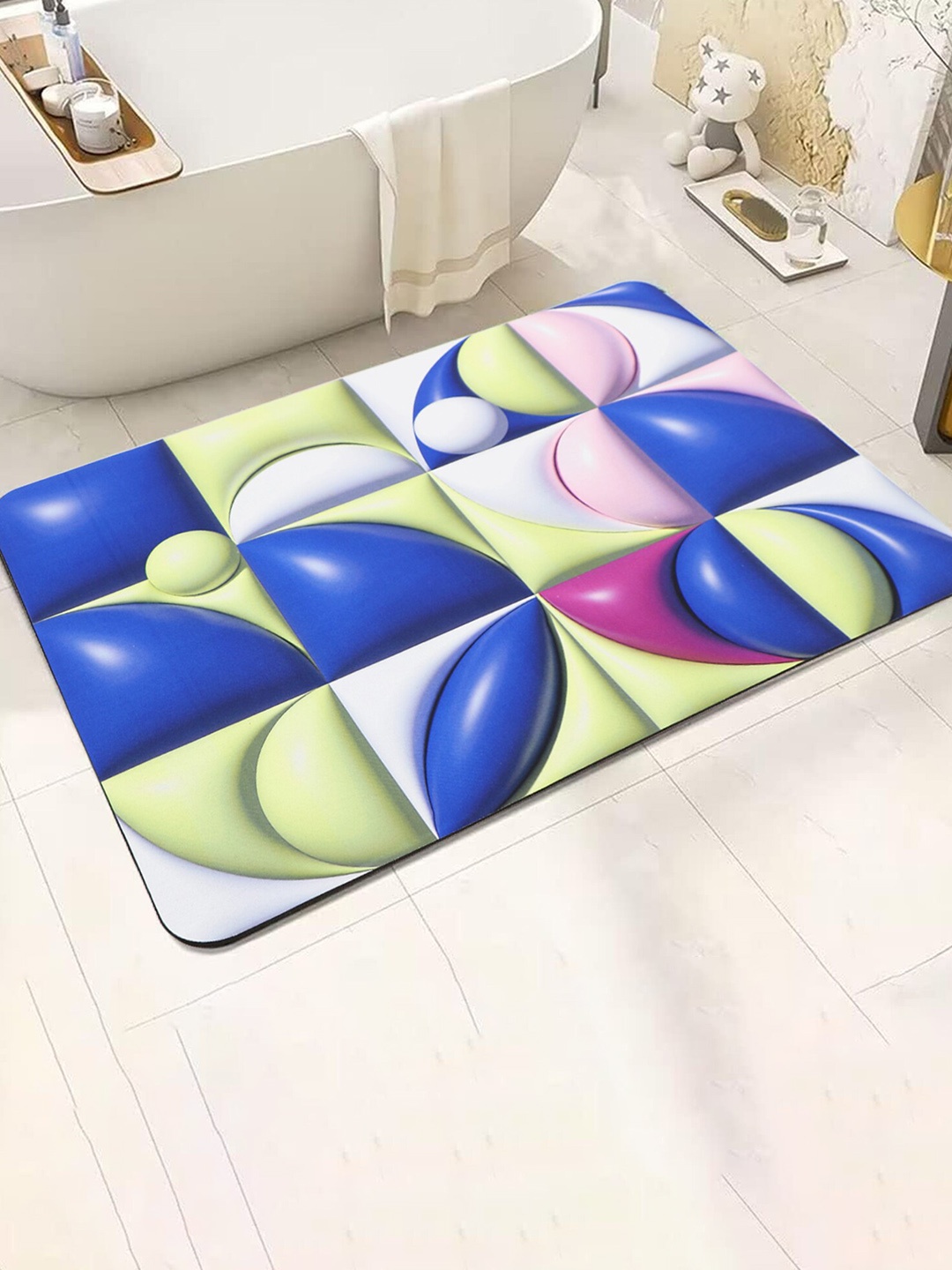 

Dakshya Industries Blue & Green 3D Printed Anti-Slip Doormat
