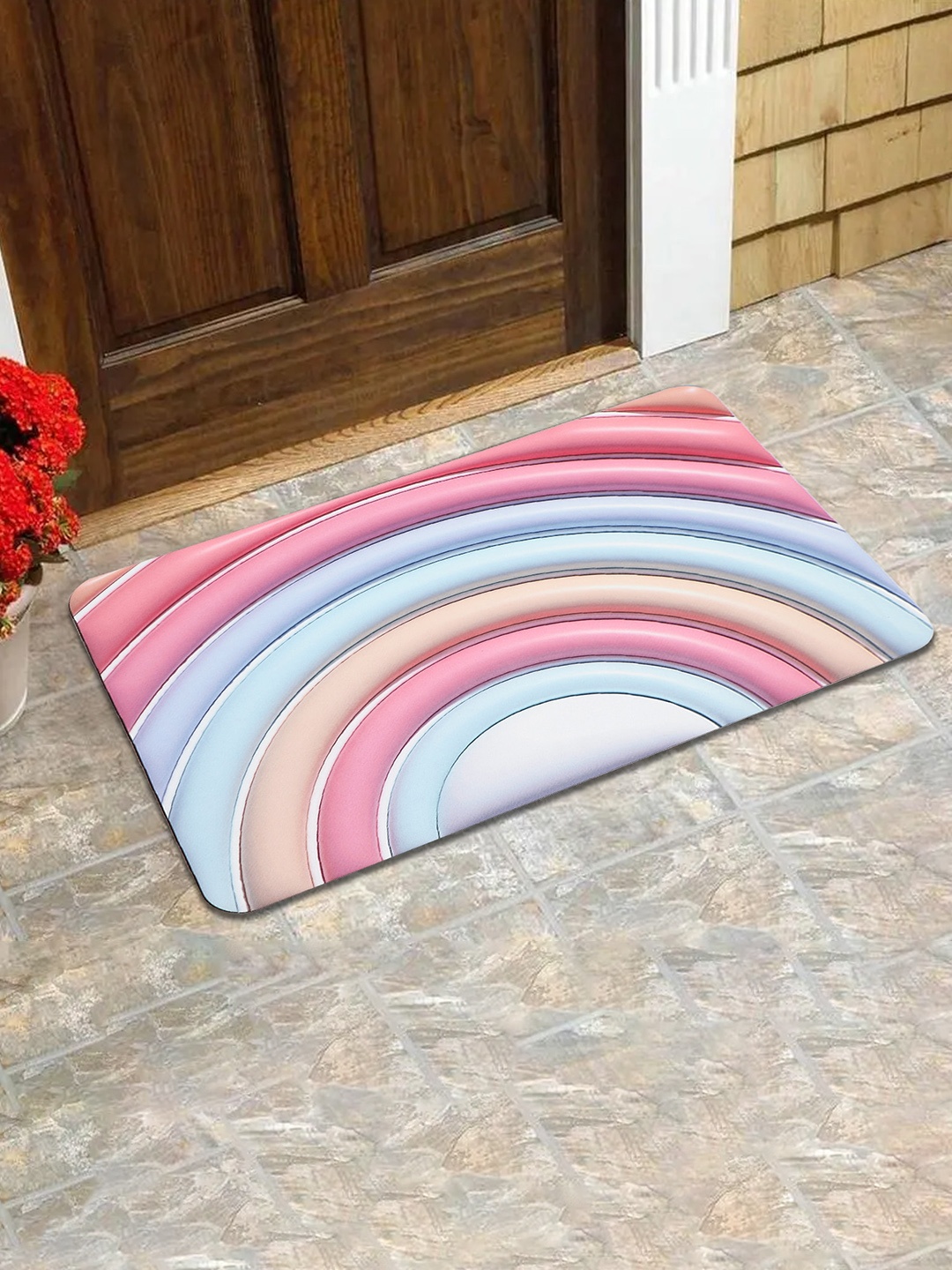 

Dakshya Industries Pink 3D Printed Anti Skid Doormat
