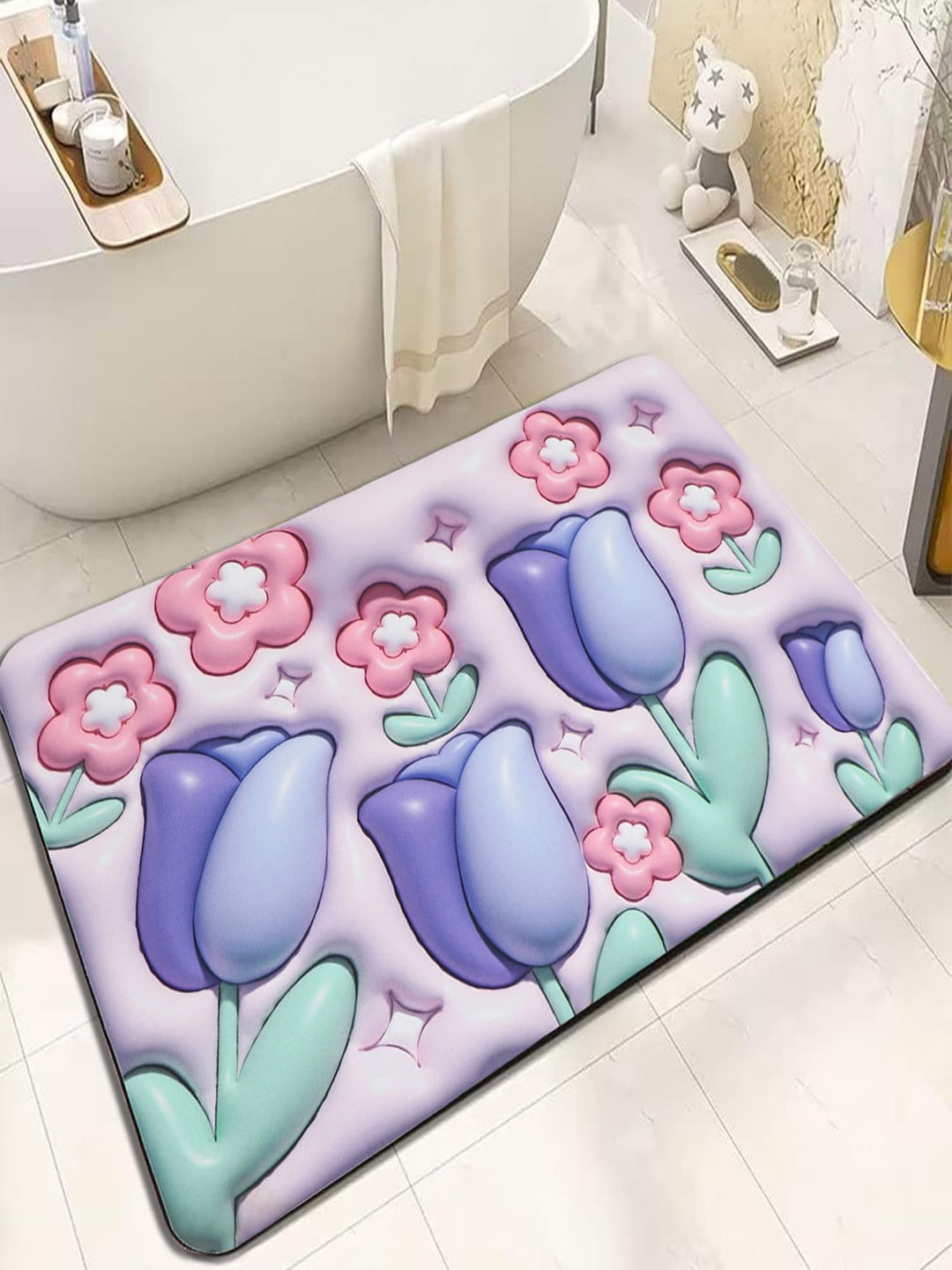 

Dakshya Industries Purple 3D Printed Anti-Slip Doormat