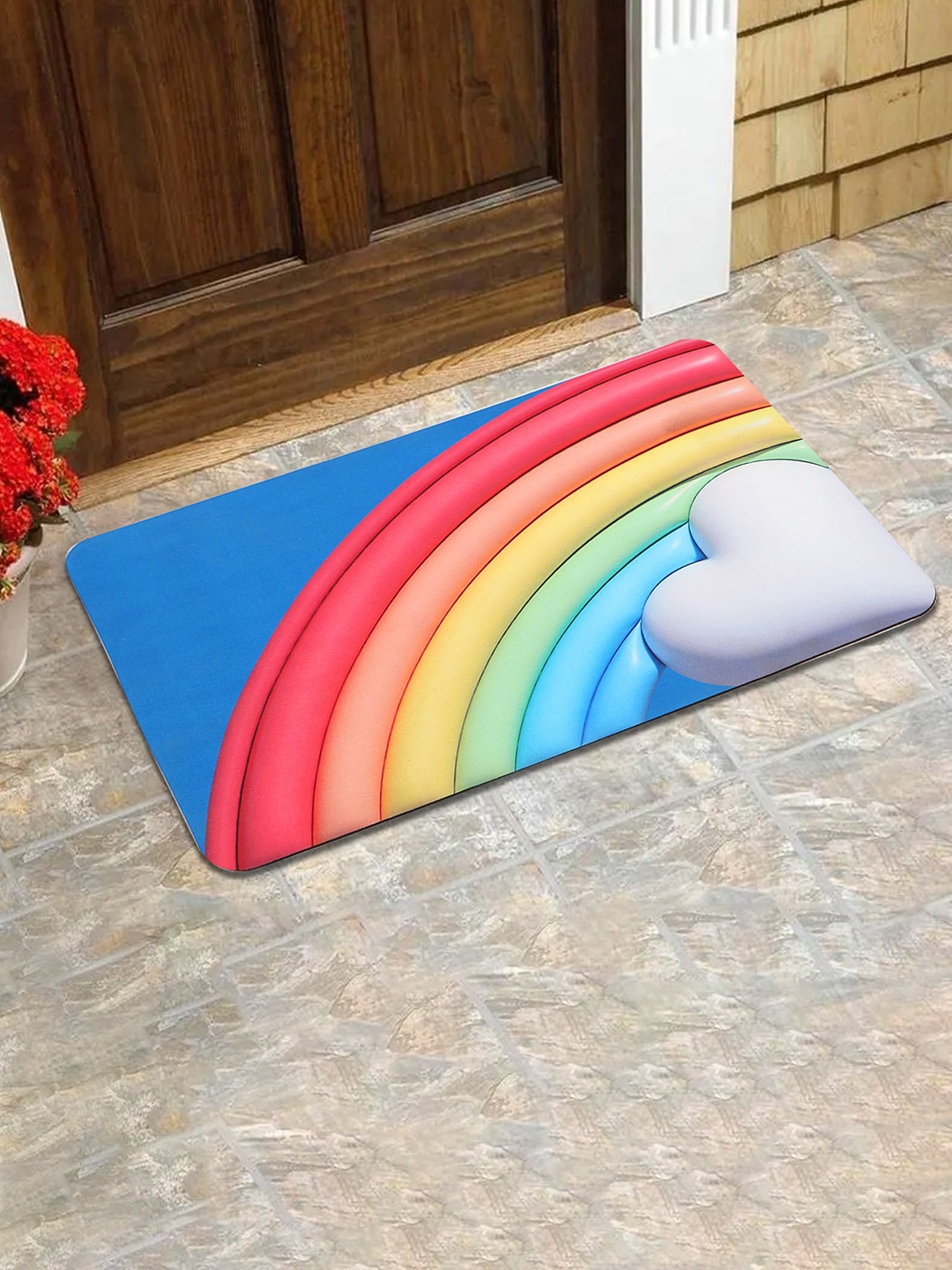 

Dakshya Industries Pink & Blue Self-Designed Anti-Slip Doormat