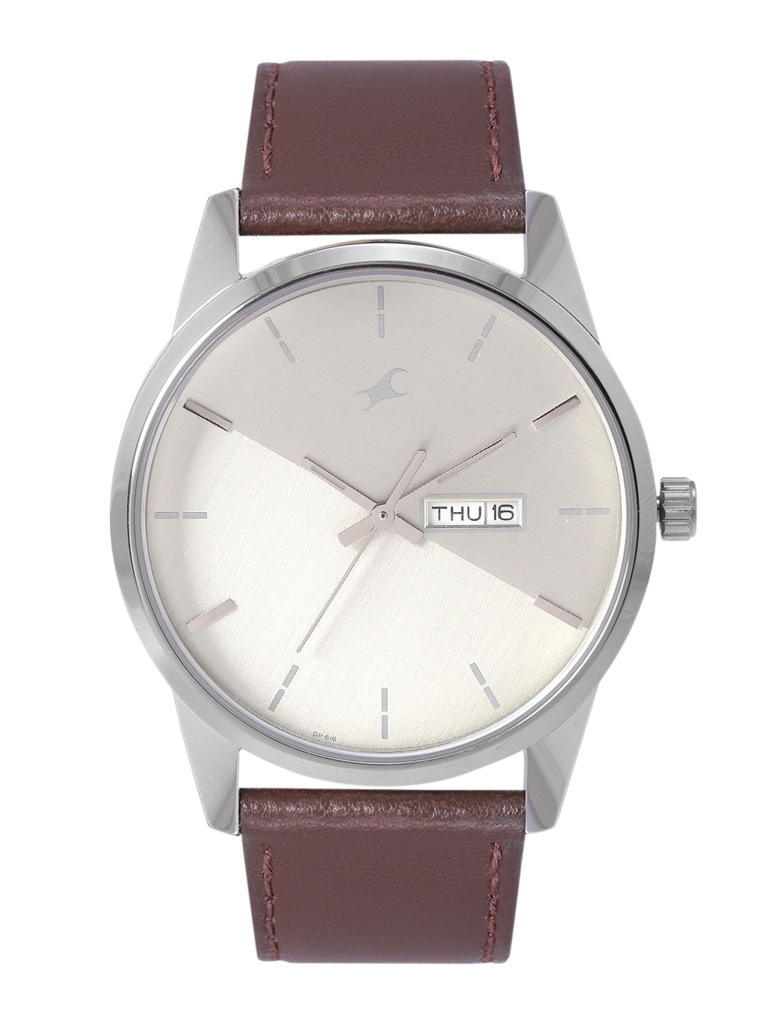 

Fastrack Men Leather Straps Analogue Watch 3277SL03, Gold