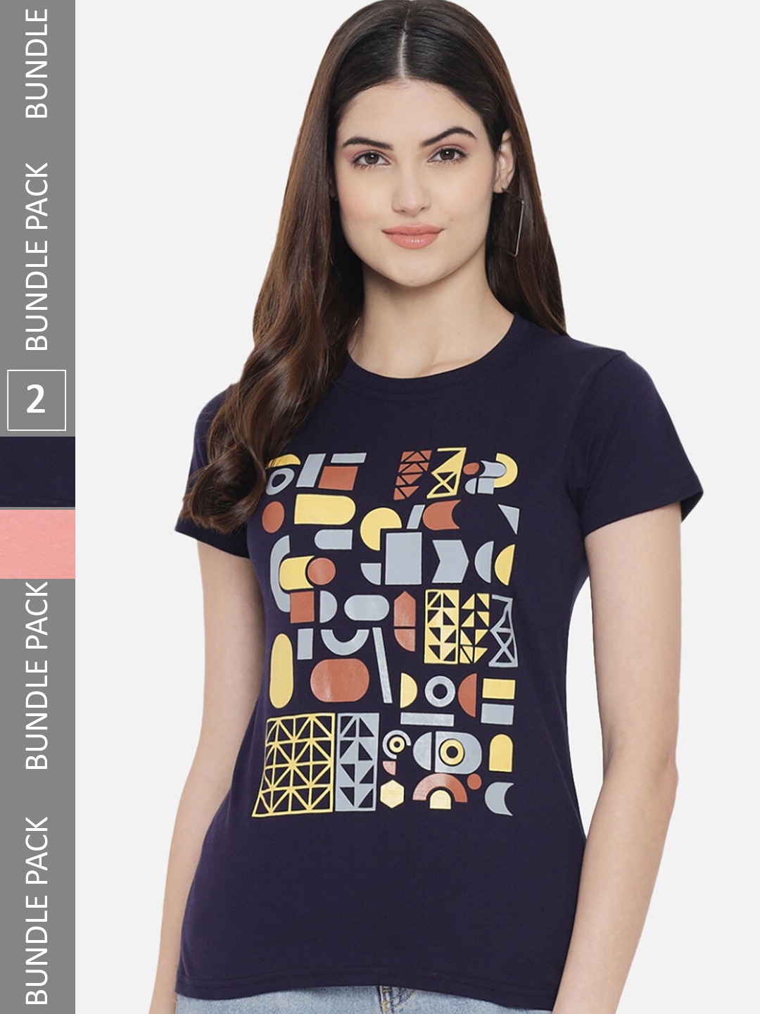 

BAESD Pack of 2 Conversational Printed Cotton T-shirt, Multi