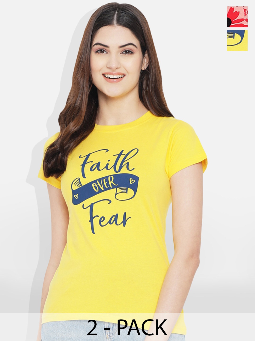 

BAESD Women Multicoloured Typography 2 Printed T-shirt, Multi