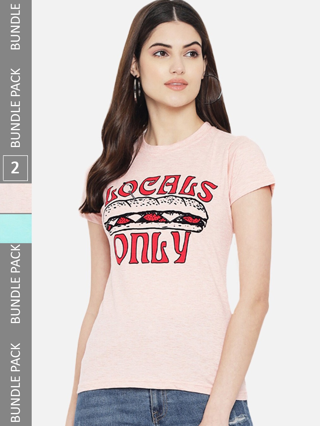 

BAESD Pack Of 2 Typography Printed Cotton T-Shirt, Beige