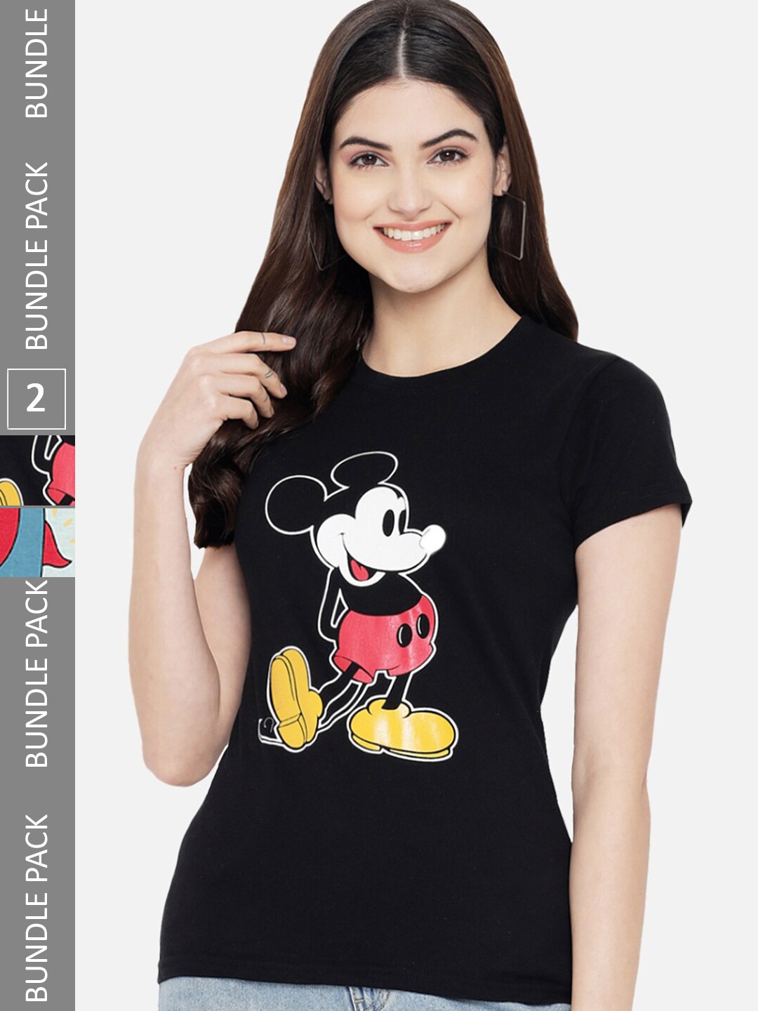 

BAESD Pack Of 2 Graphic Printed Cotton T-shirt, Black