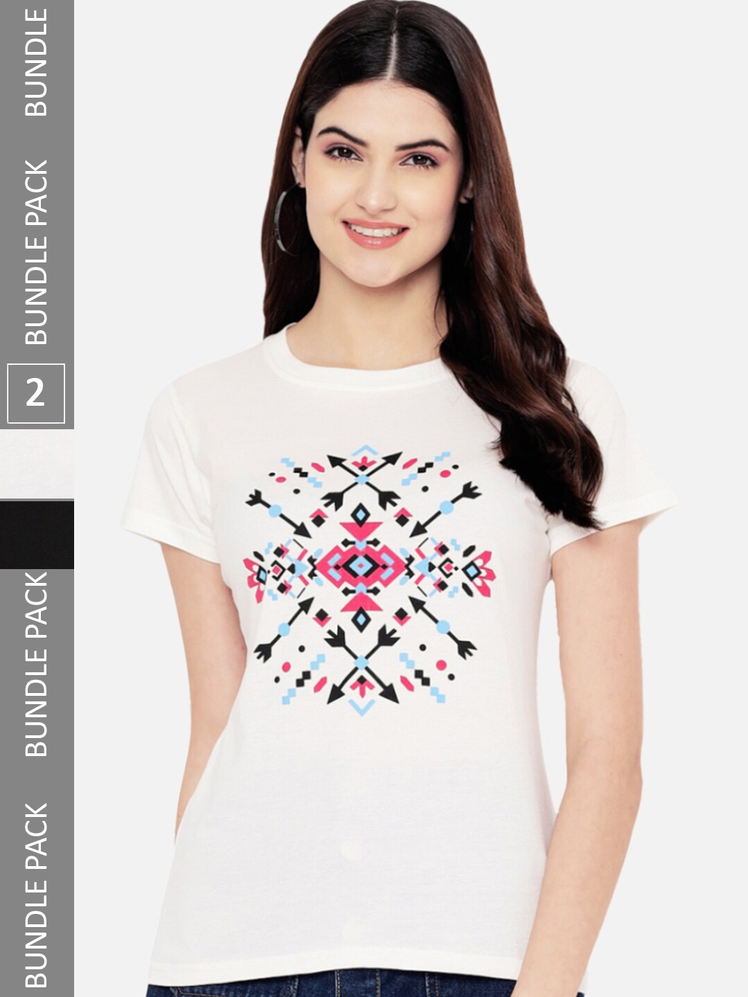 

BAESD Pack Of 2 Graphic Printed Cotton T-shirt, White