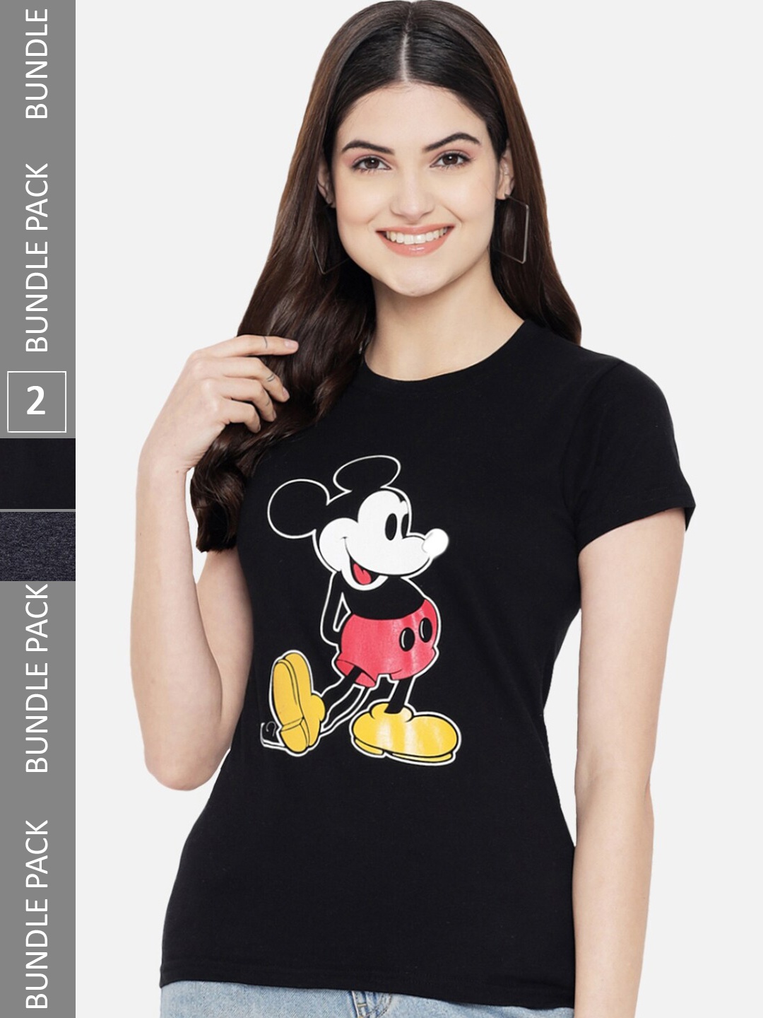 

BAESD Pack Of 2 Graphic Printed Cotton T-Shirt, Black