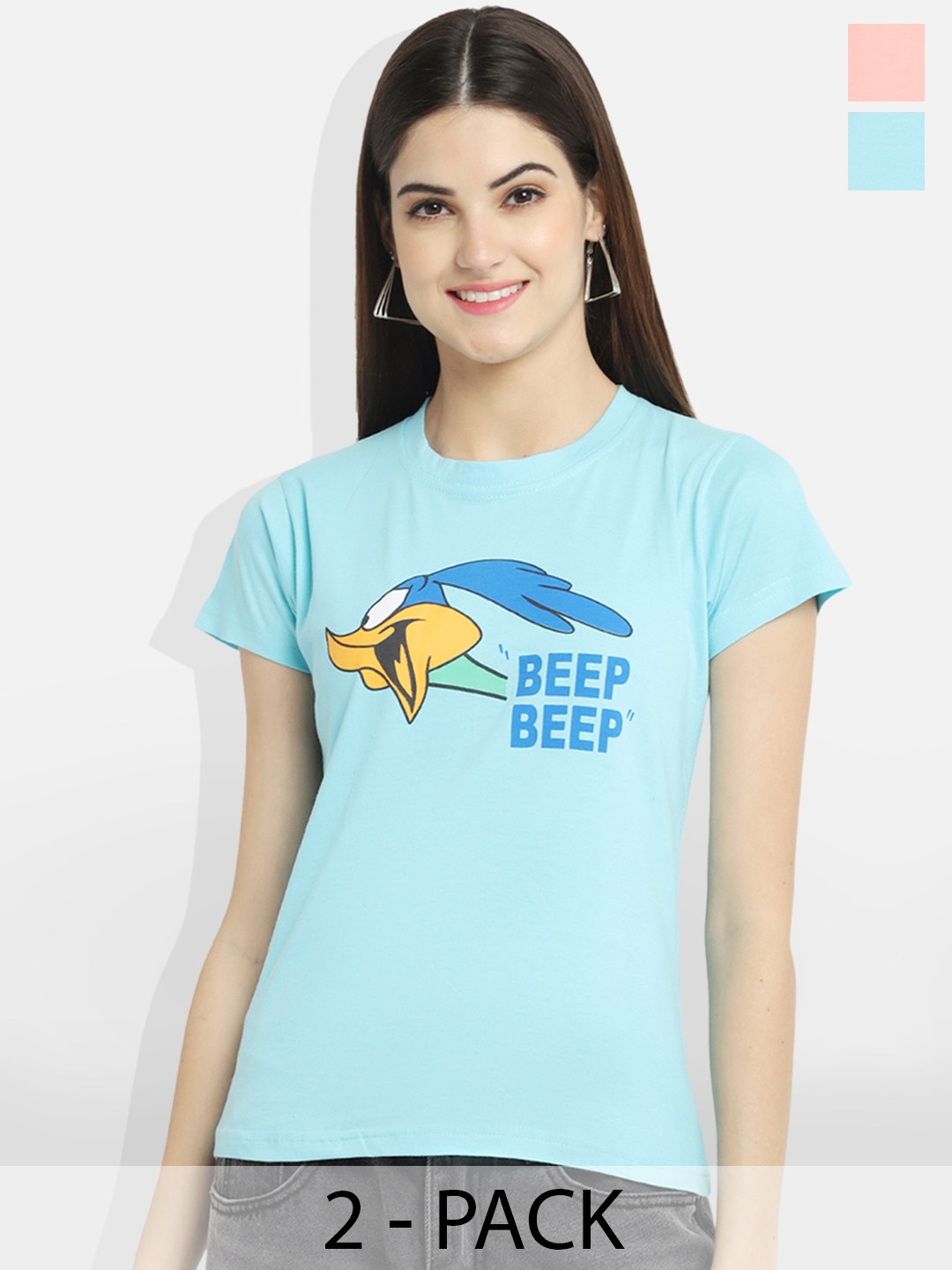 

BAESD Women Multicoloured 2 Printed T-shirt, Multi