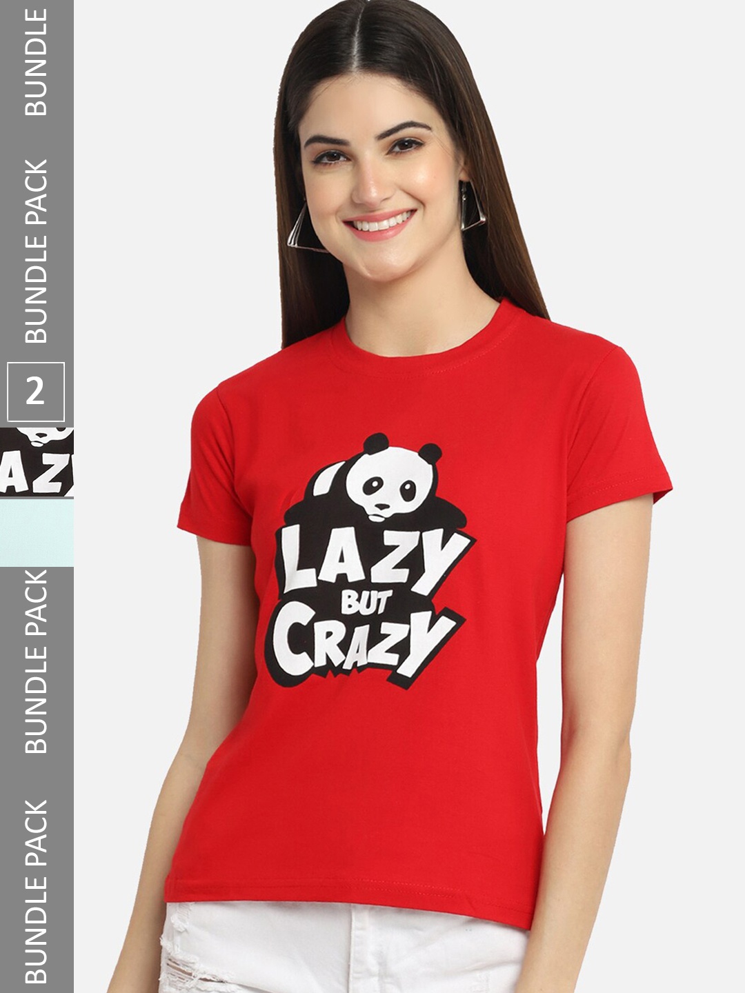 

BAESD Pack Of 2 Graphic Printed Cotton T-Shirt, Red