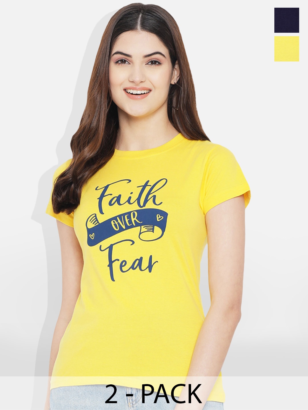 

BAESD Women Multicoloured Typography 2 Printed T-shirt, Multi