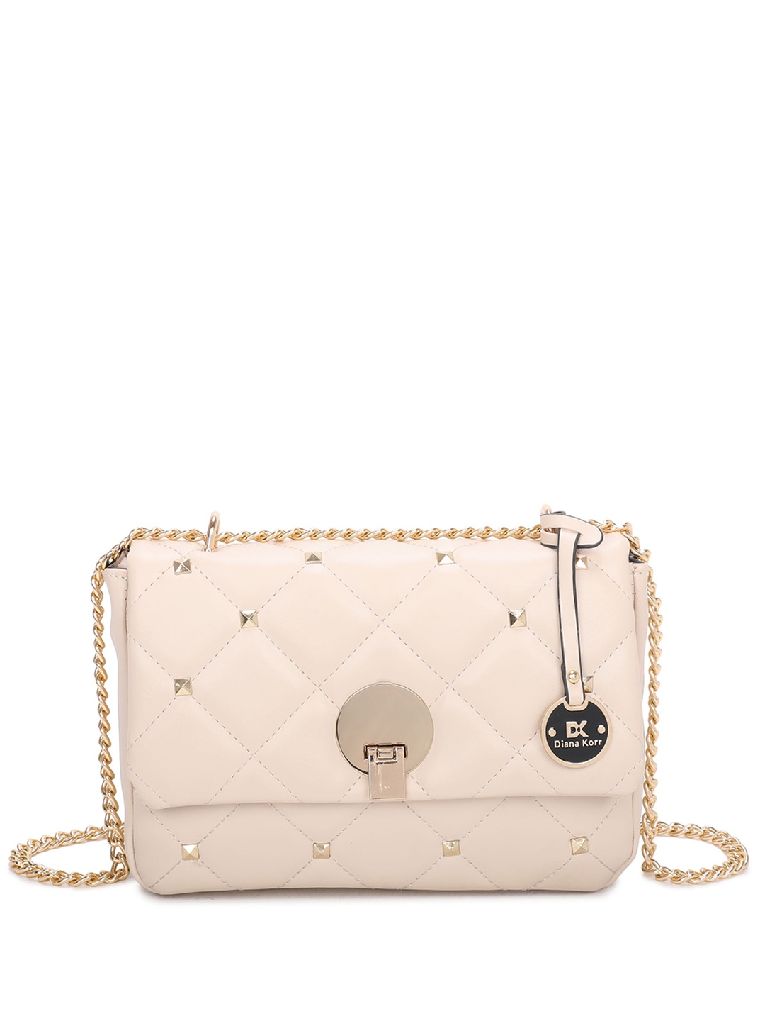 

Diana Korr Textured Quilted Structured Sling Bag, White