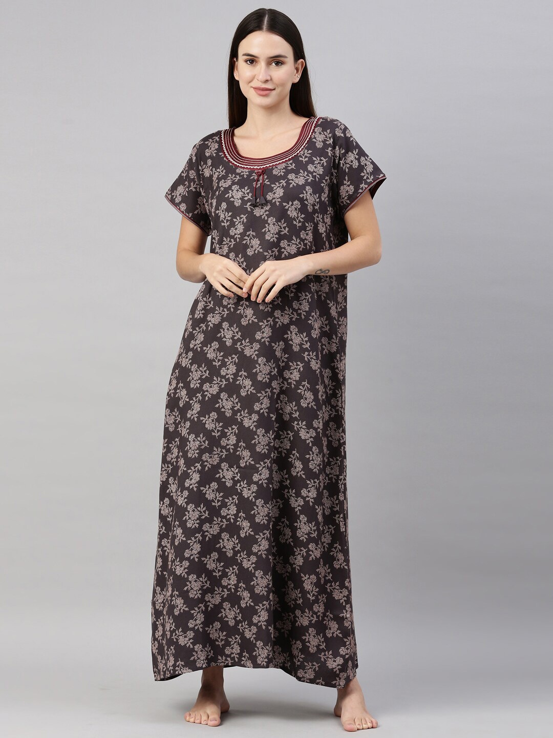 

GOLDSTROMS Floral Printed Maxi Nightdress, Grey