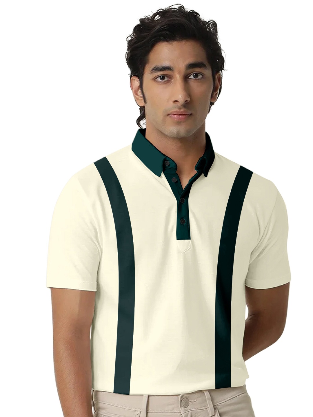 

FTX Polo Collar Regular Fit T-shirt, Beige